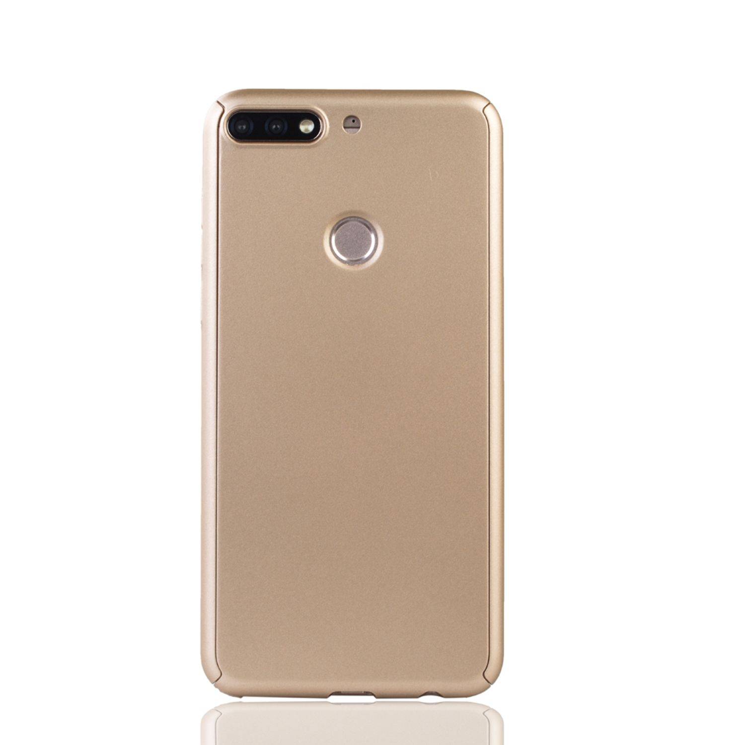Huawei Honor 7C Handyhülle 360 Grad Schutz Full Cover Gold