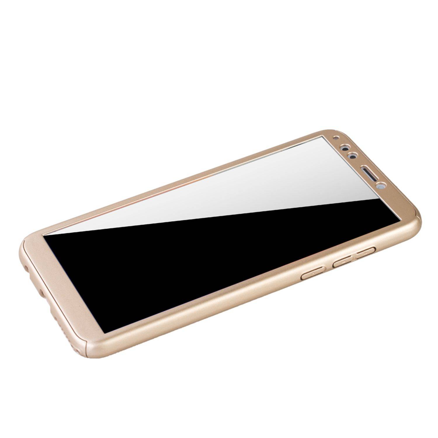 Huawei Honor 7C Handyhülle 360 Grad Schutz Full Cover Gold