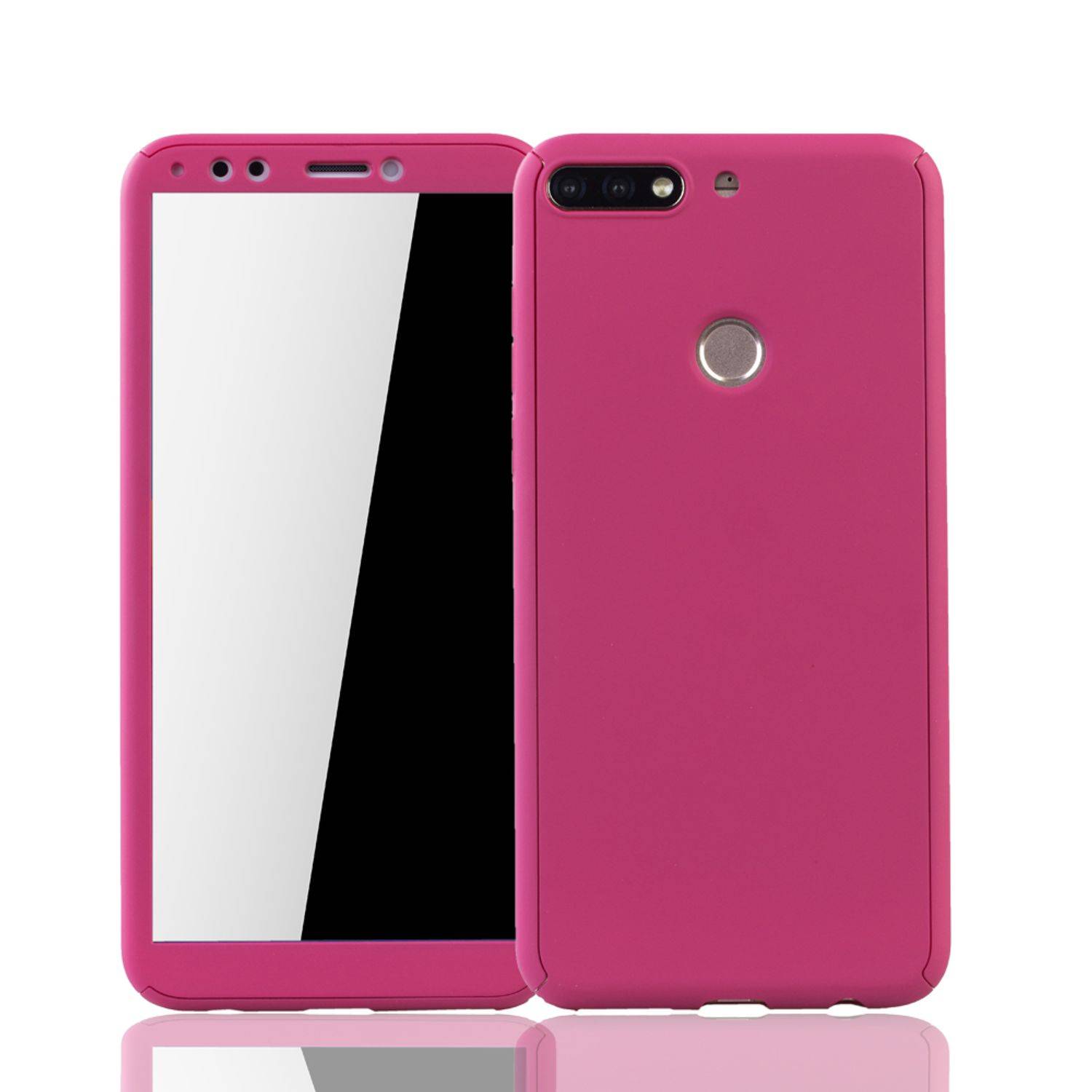 Huawei Honor 7C Handyhülle 360 Grad Schutz Full Cover Rosa