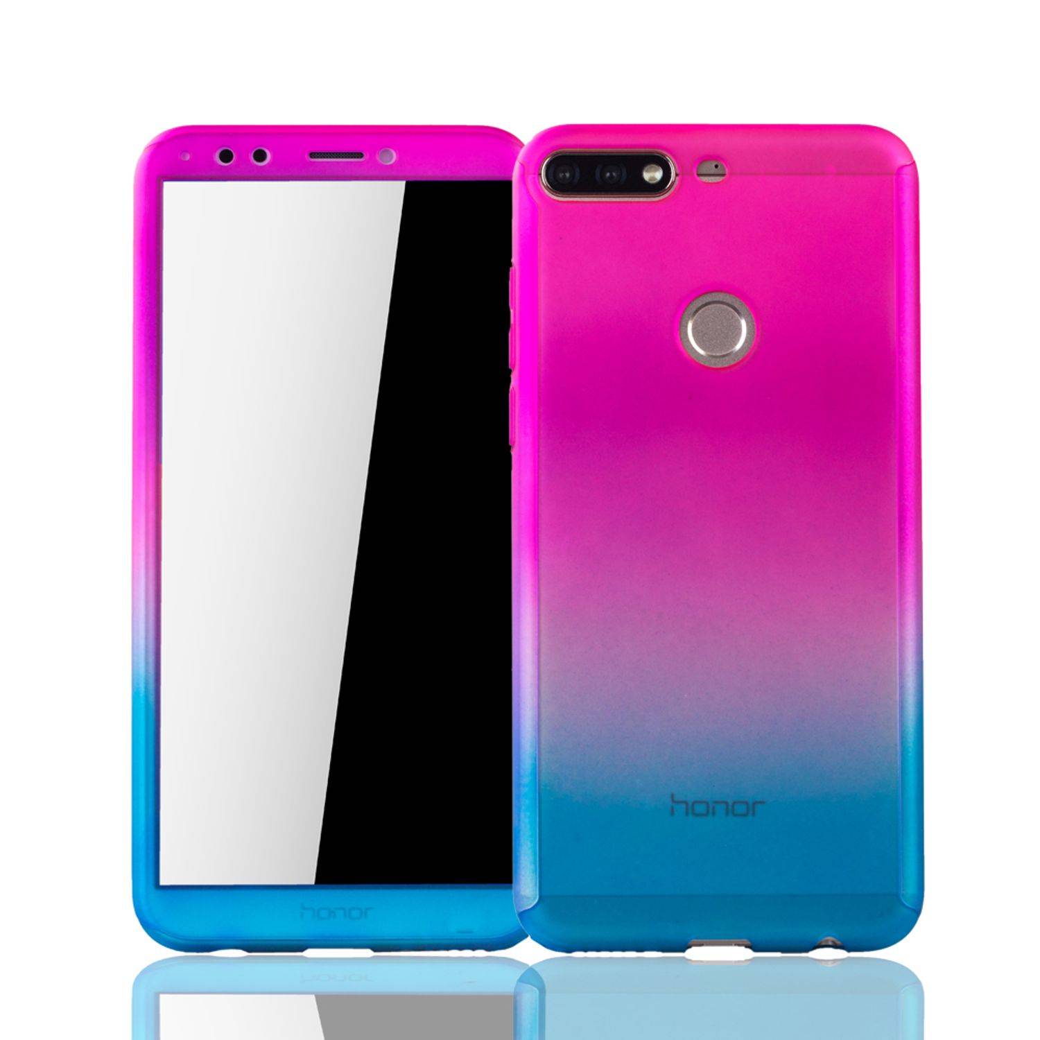 Huawei Honor 7C Handyhülle 360 Grad Schutz Full Cover Mehrfarbig