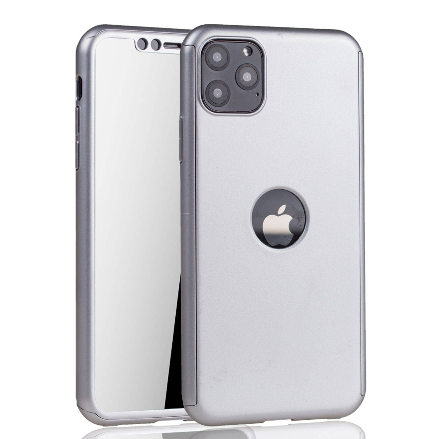 Apple iPhone 11 Pro Max Handyhülle 360 Grad Schutz Full Cover Silber