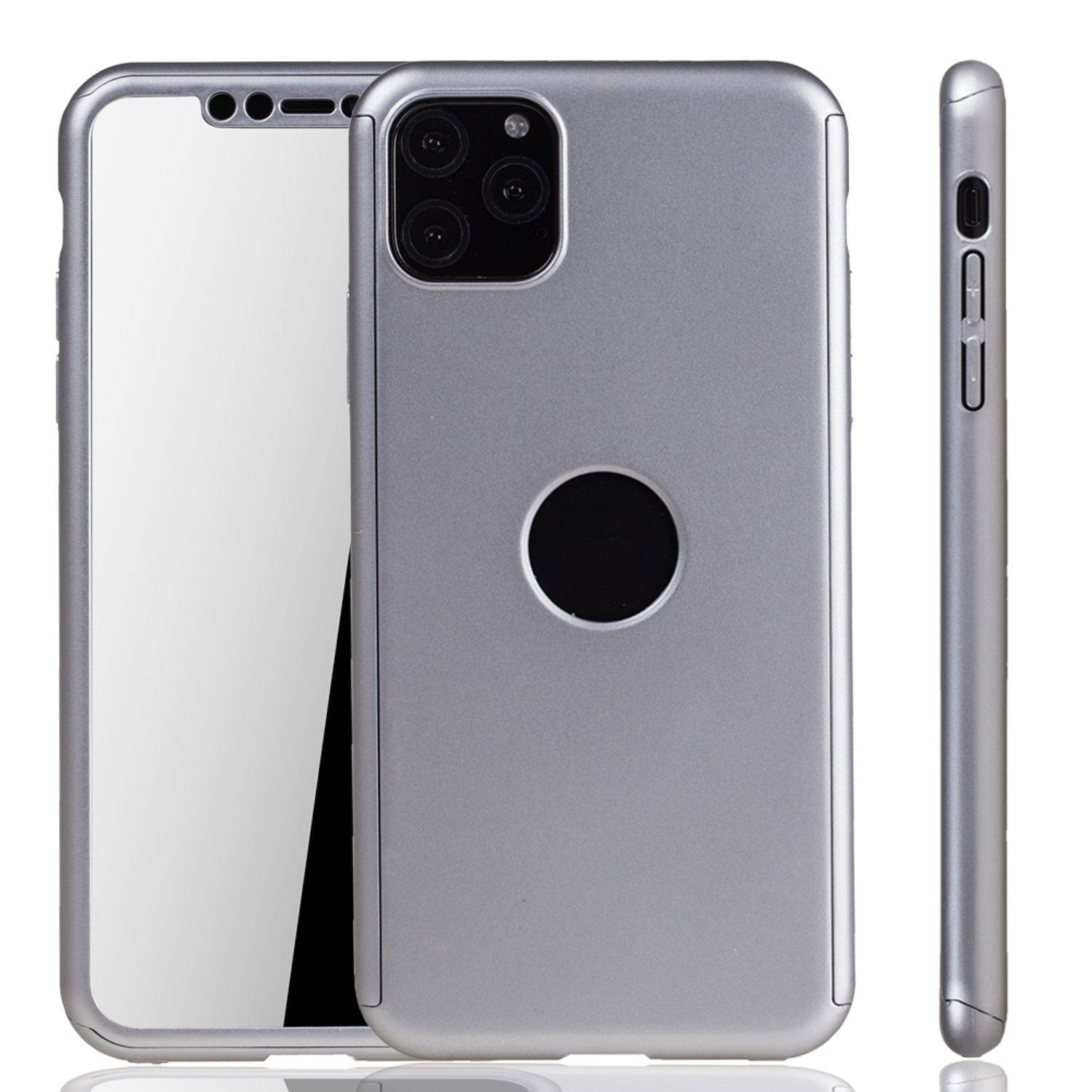 Apple iPhone 11 Pro Handyhülle 360 Grad Schutz Full Cover Silber
