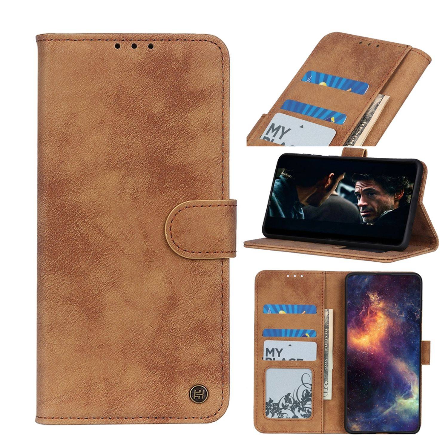 Samsung Galaxy A52 5G Handyhülle Bookcover Braun