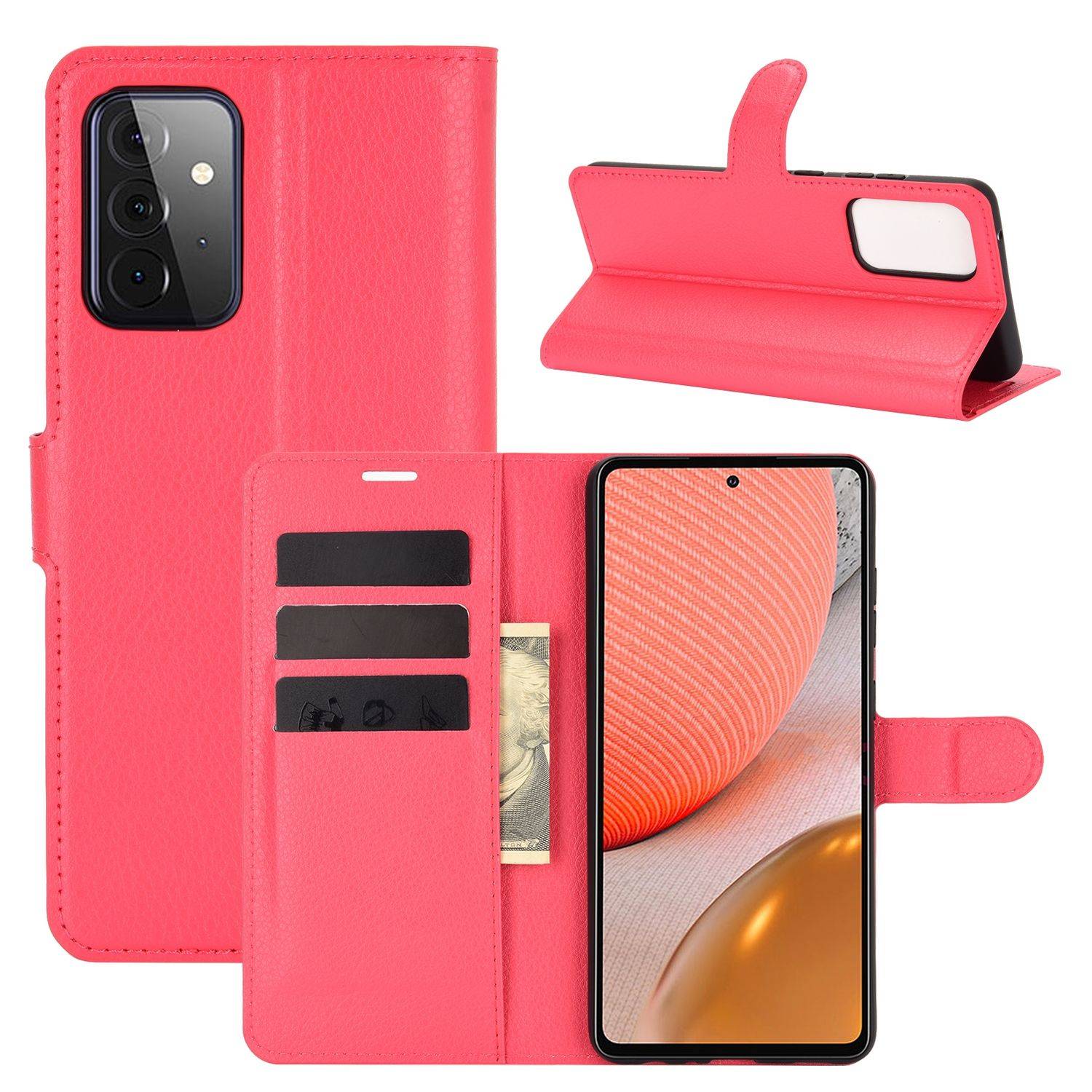 Samsung Galaxy A72 5G Handyhülle Bookcover Rot