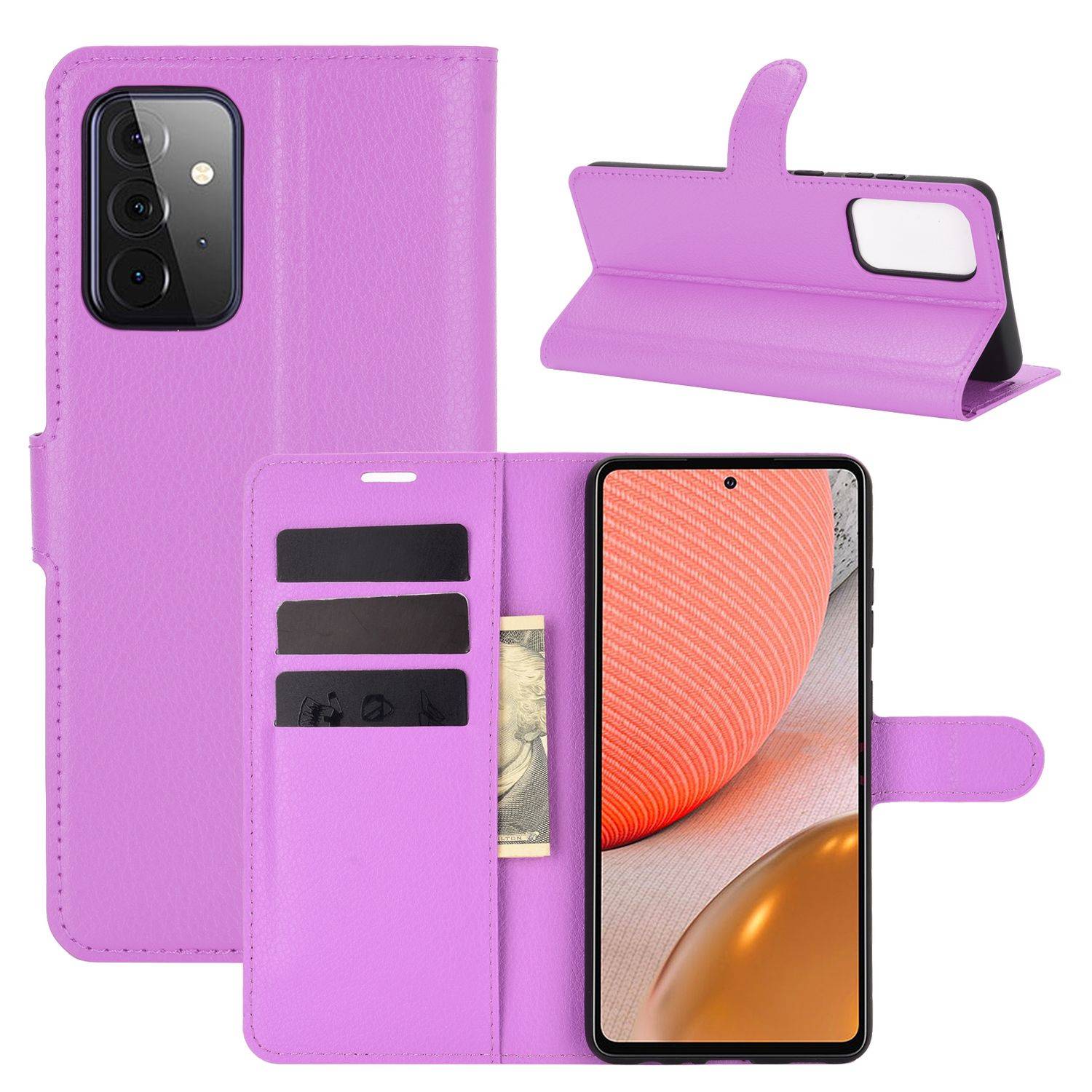Samsung Galaxy A72 5G Handyhülle Bookcover Violett