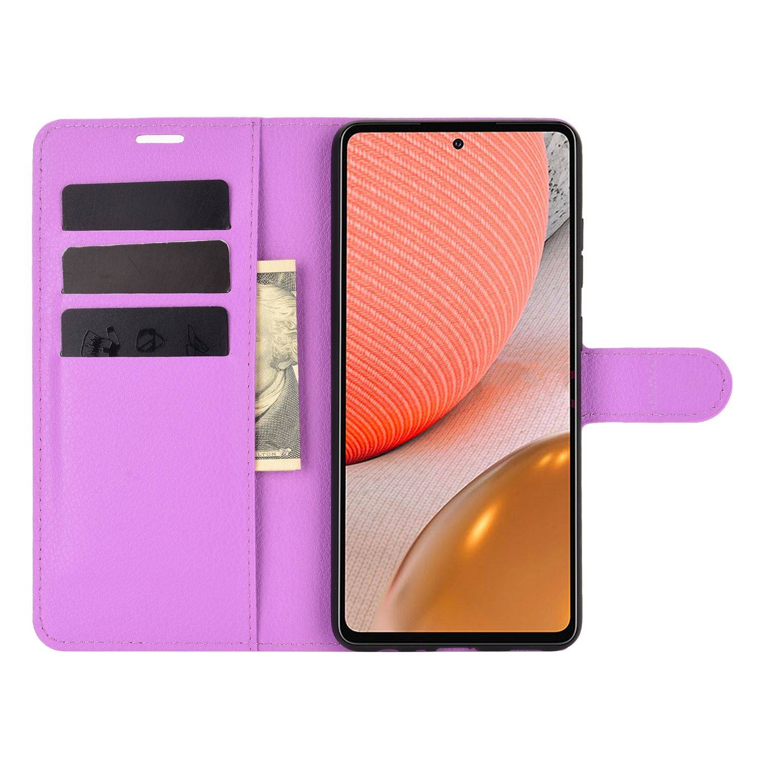 Samsung Galaxy A72 5G Handyhülle Bookcover Violett