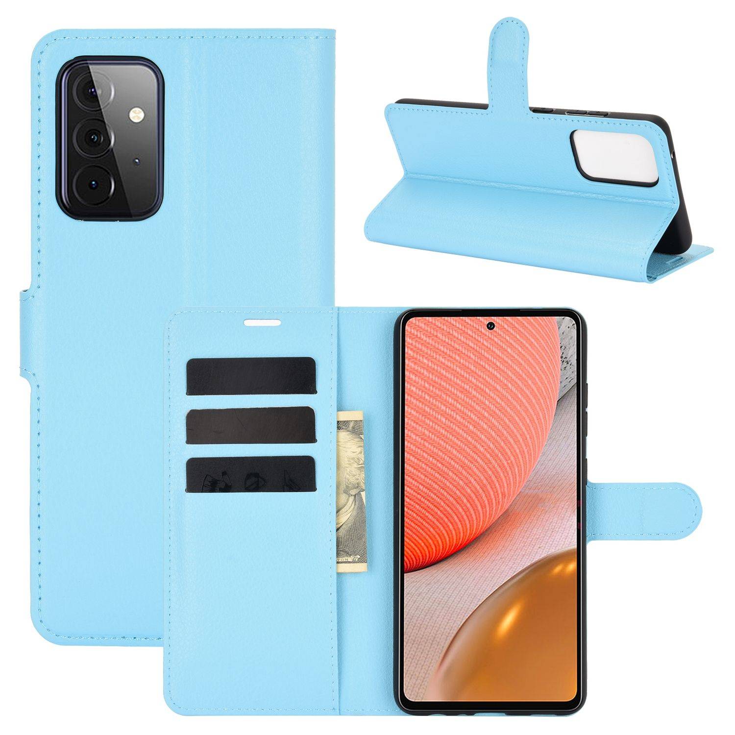 Samsung Galaxy A72 5G Handyhülle Bookcover Blau