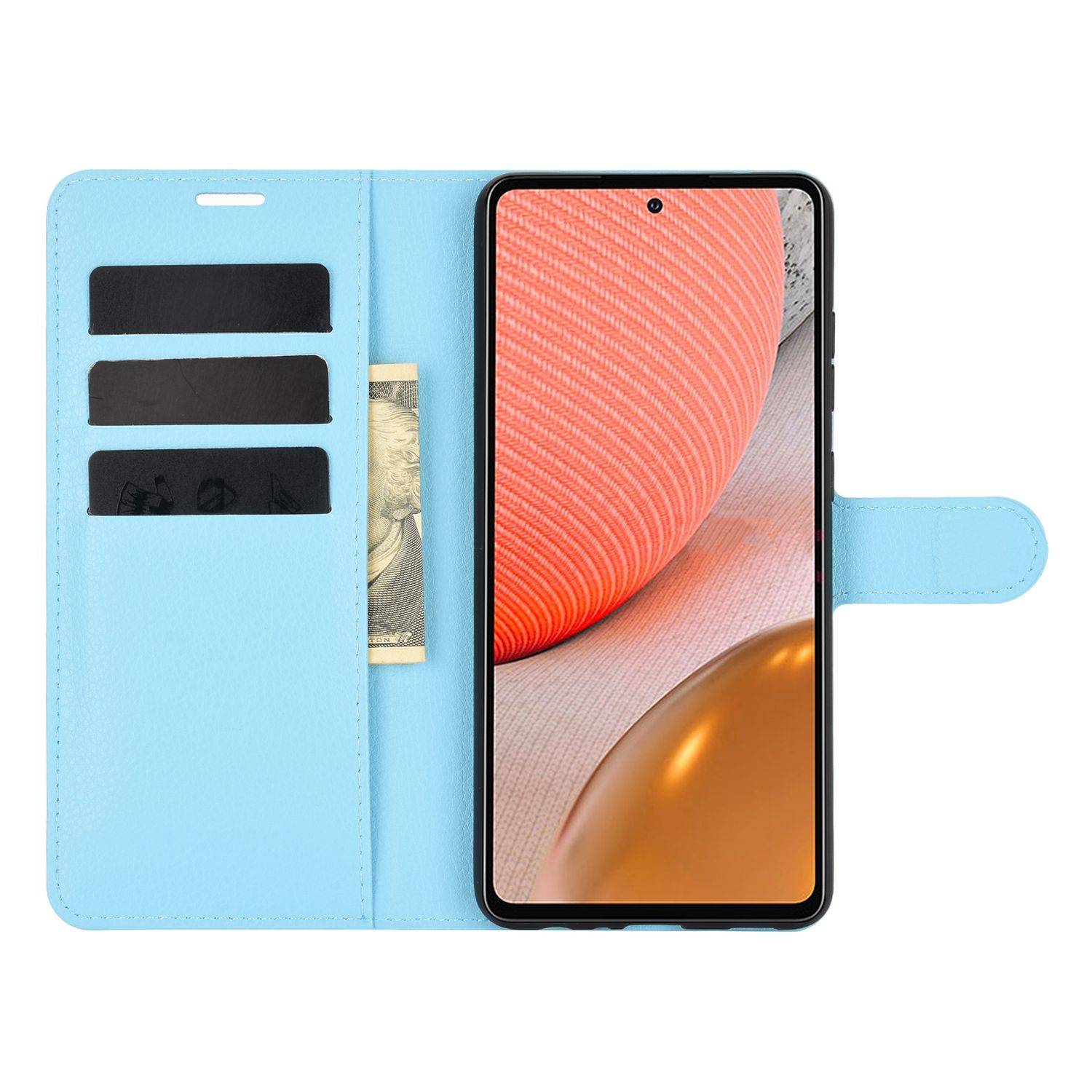 Samsung Galaxy A72 5G Handyhülle Bookcover Blau