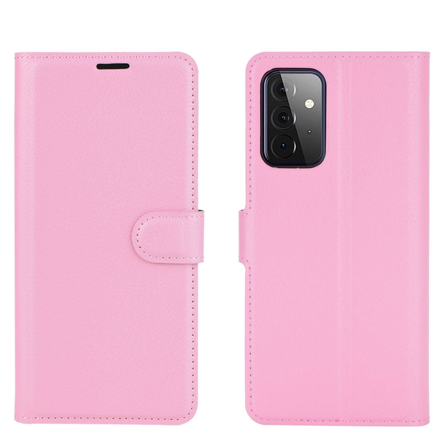 Hülle kompatibel mit Samsung Galaxy A72 5G Kunstleder Handyhülle - Handy Case Rosa
