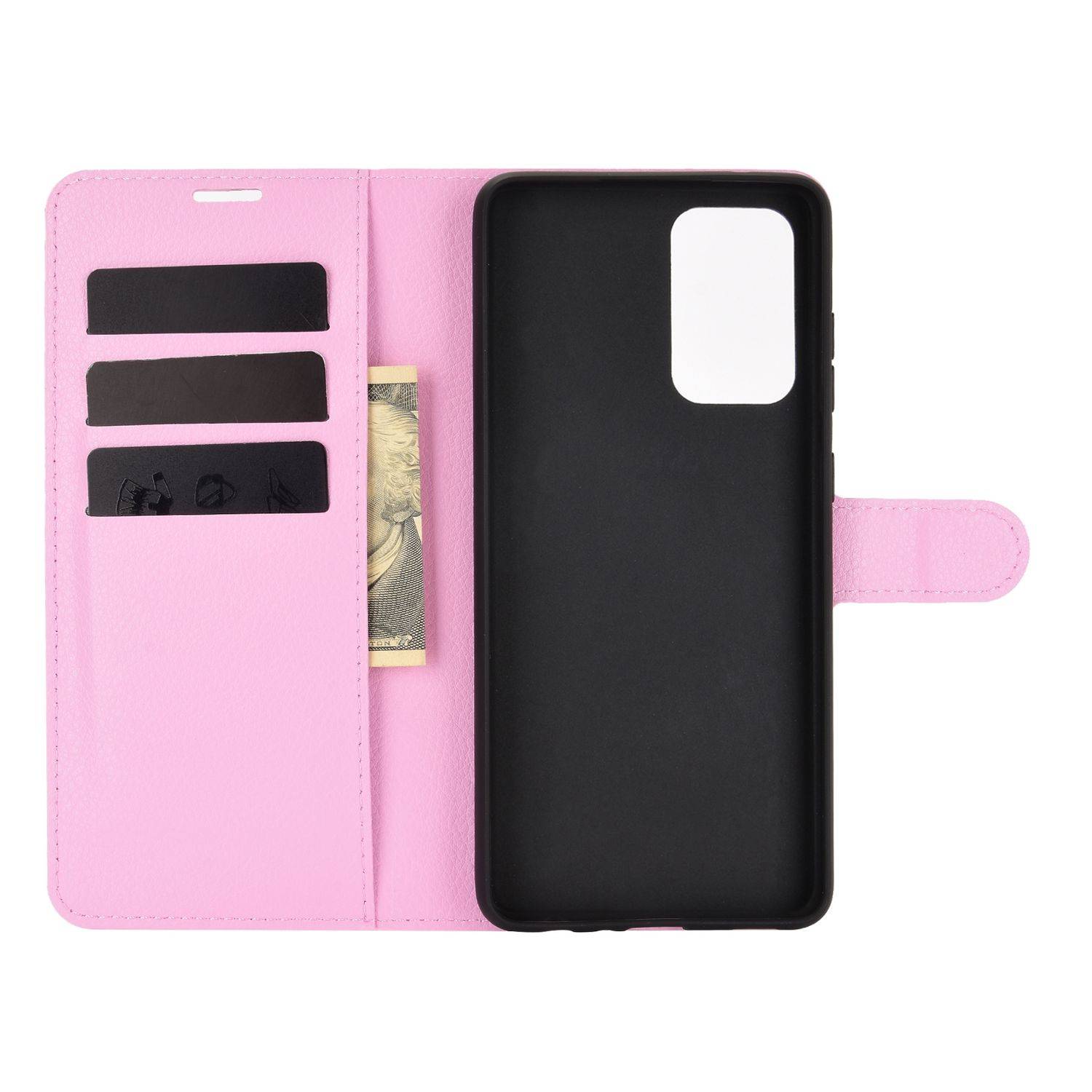 Hülle kompatibel mit Samsung Galaxy A72 5G Kunstleder Handyhülle - Handy Case Rosa