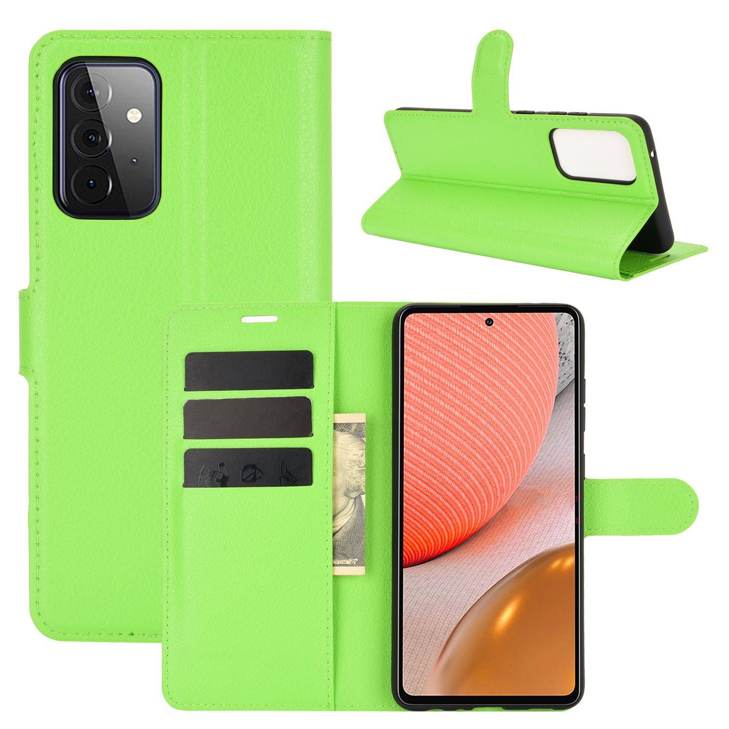 Samsung Galaxy A72 5G Handyhülle Bookcover Grün