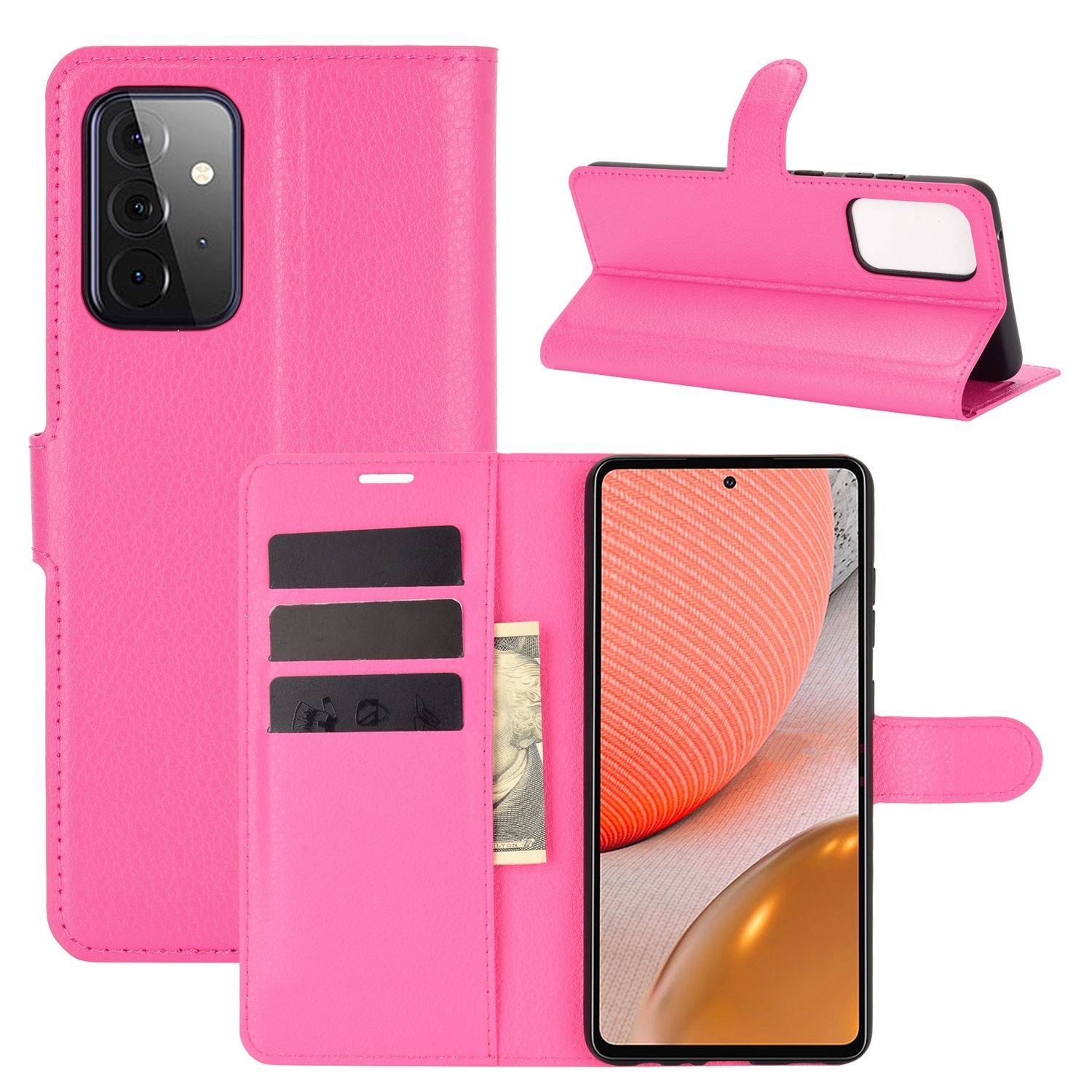 Samsung Galaxy A72 5G Handyhülle Bookcover Rosa