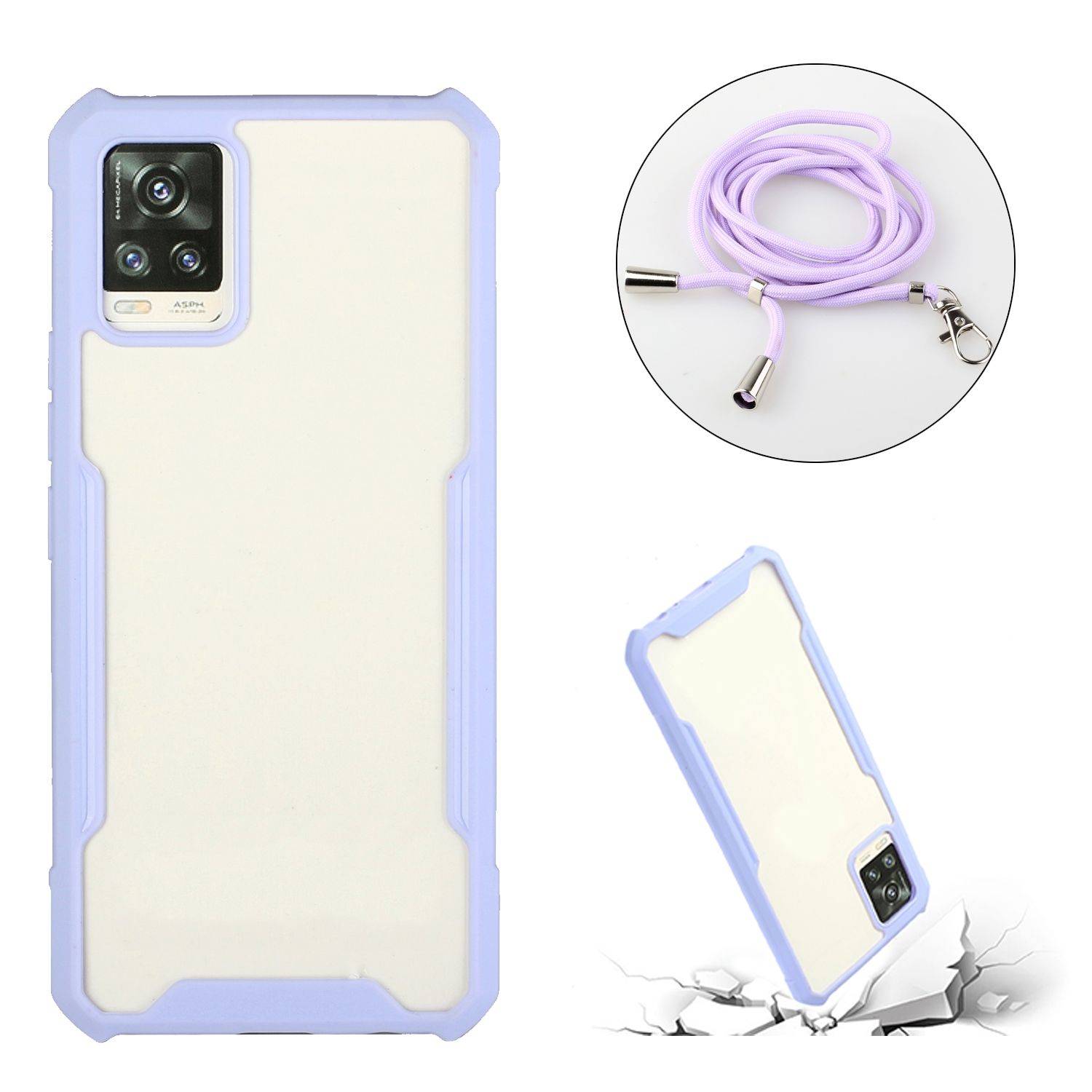 Samsung Galaxy A72 5G Handykette Umhängetasche Violett