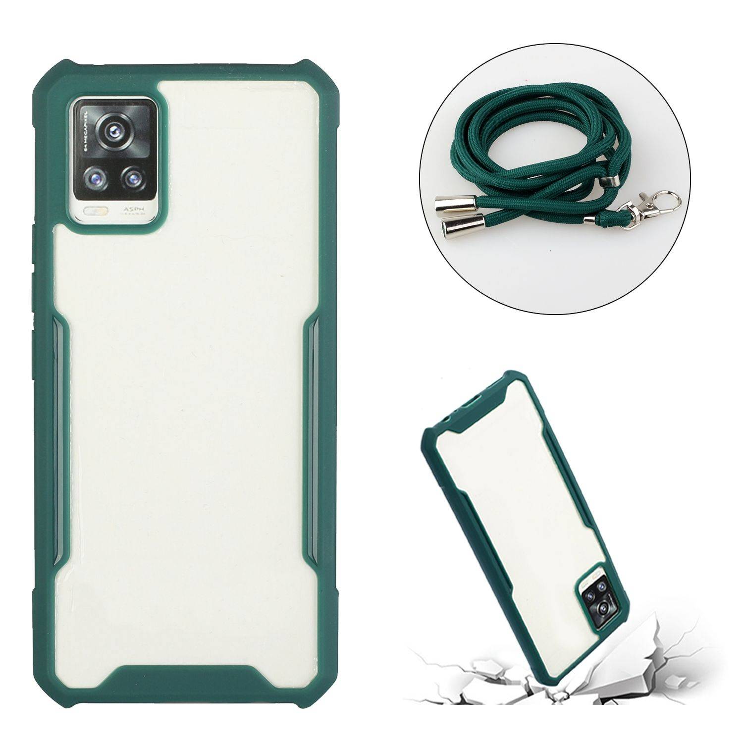Samsung Galaxy A72 5G Handykette Umhängetasche Grün