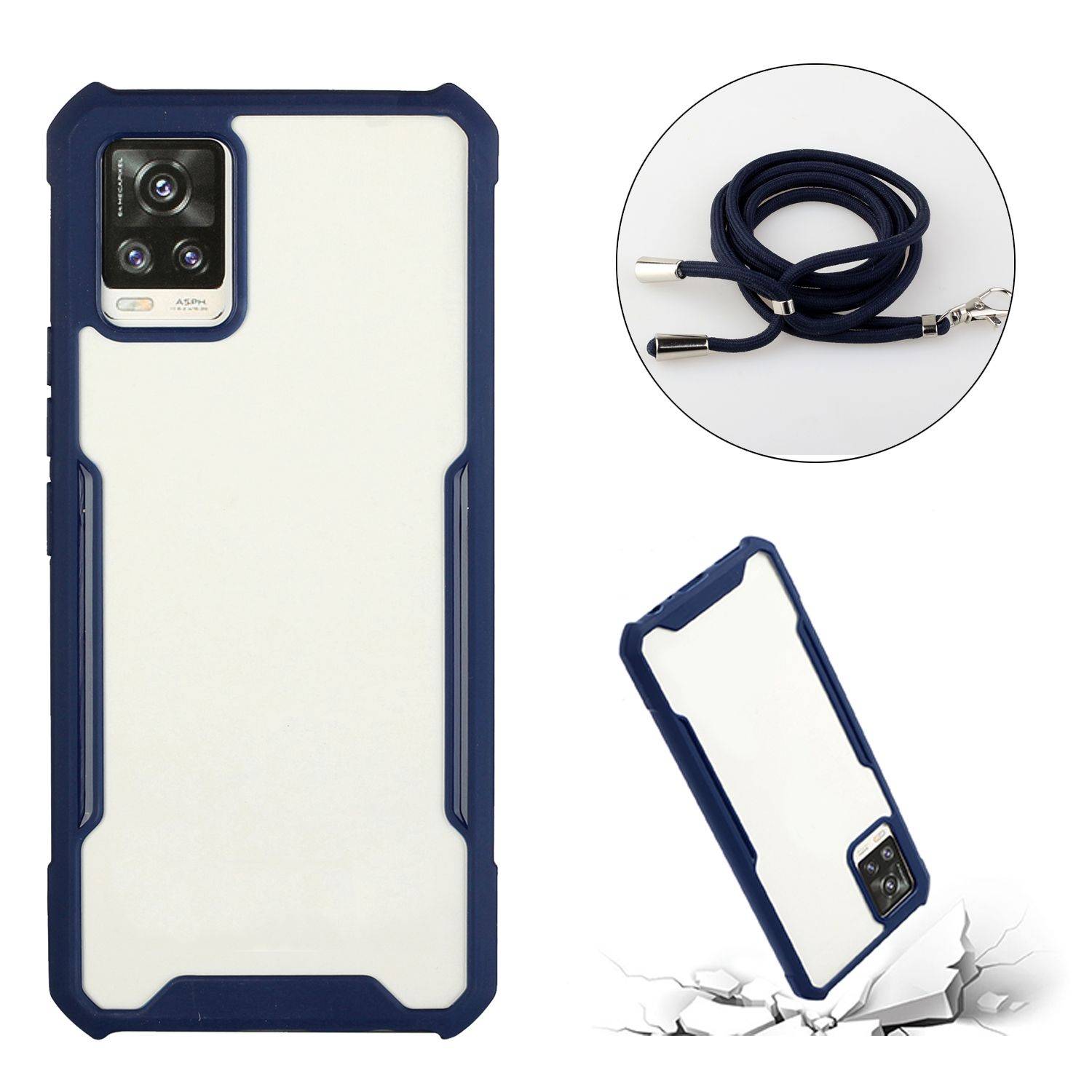Samsung Galaxy A72 5G Handykette Umhängetasche Blau