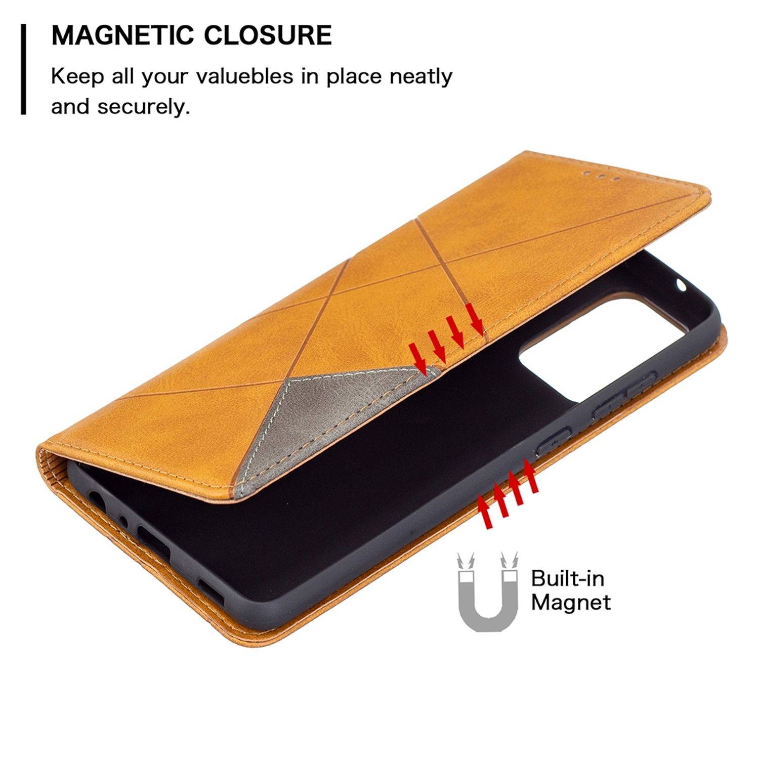 Samsung Galaxy A72 5G Handyhülle Bookcover Gelb