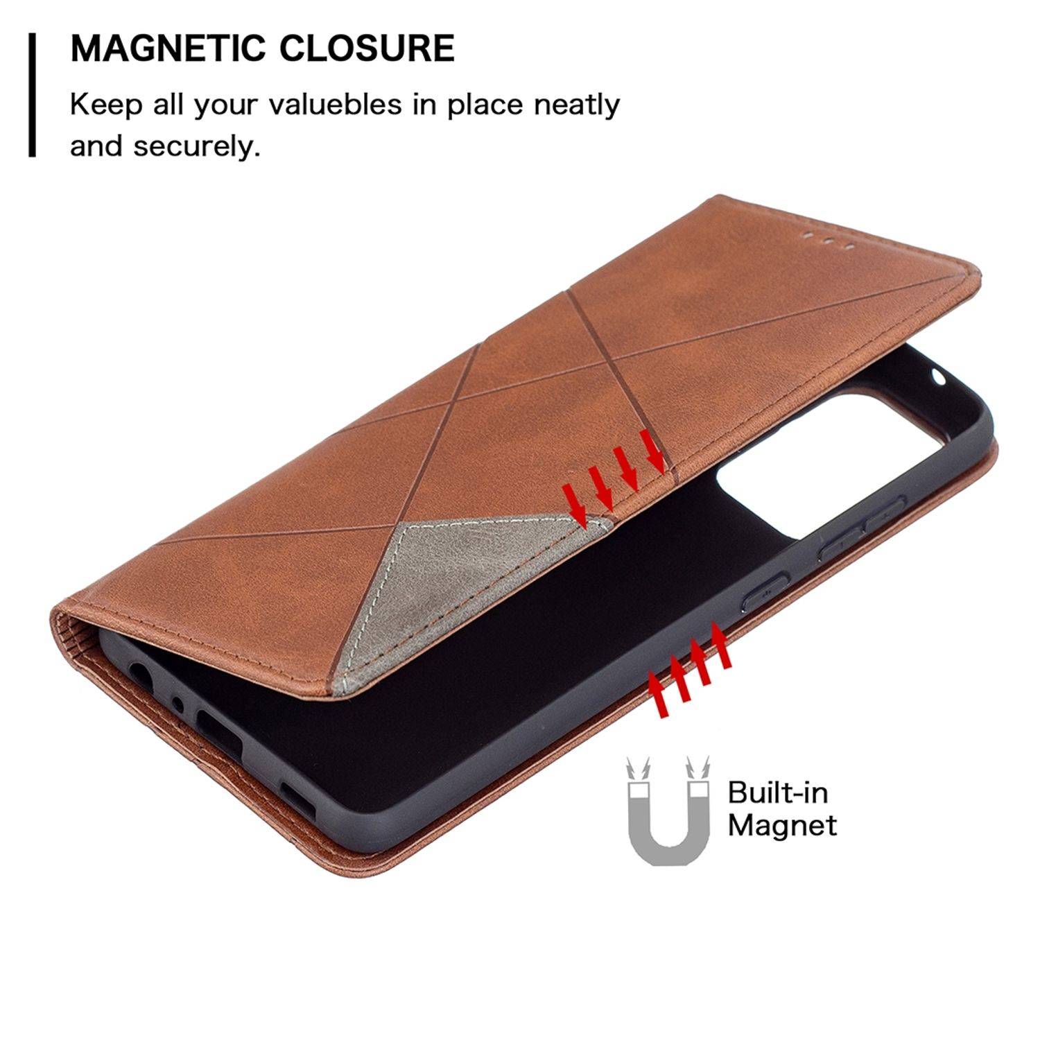 Samsung Galaxy A72 5G Handyhülle Bookcover Braun