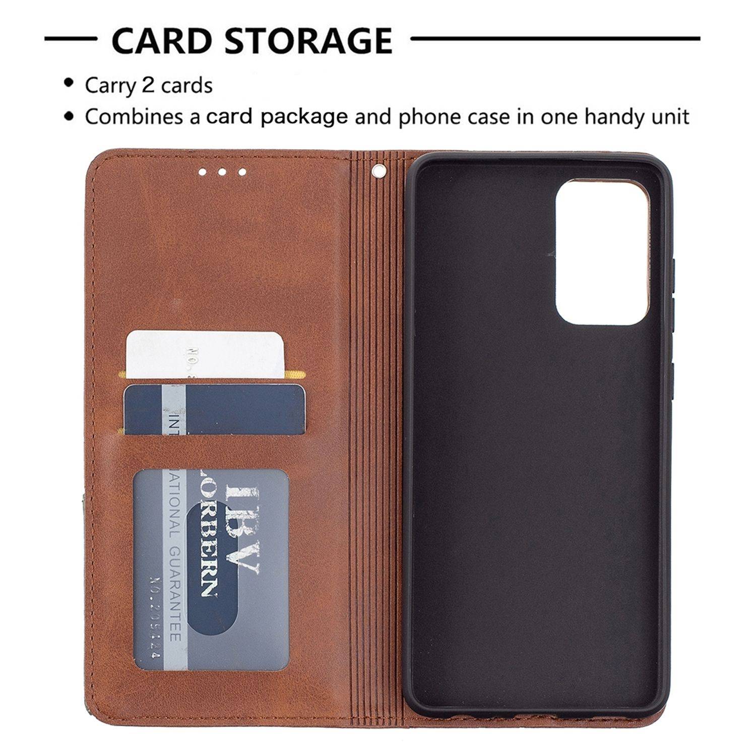 Samsung Galaxy A72 5G Handyhülle Bookcover Braun