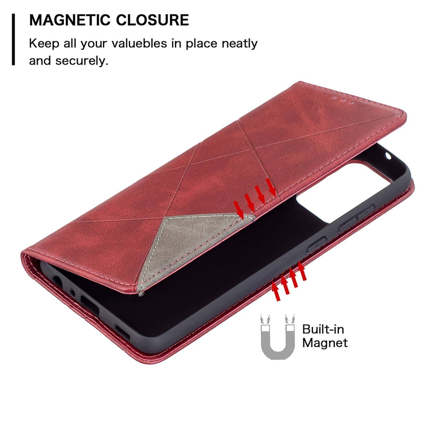 Samsung Galaxy A72 5G Handyhülle Bookcover Rot