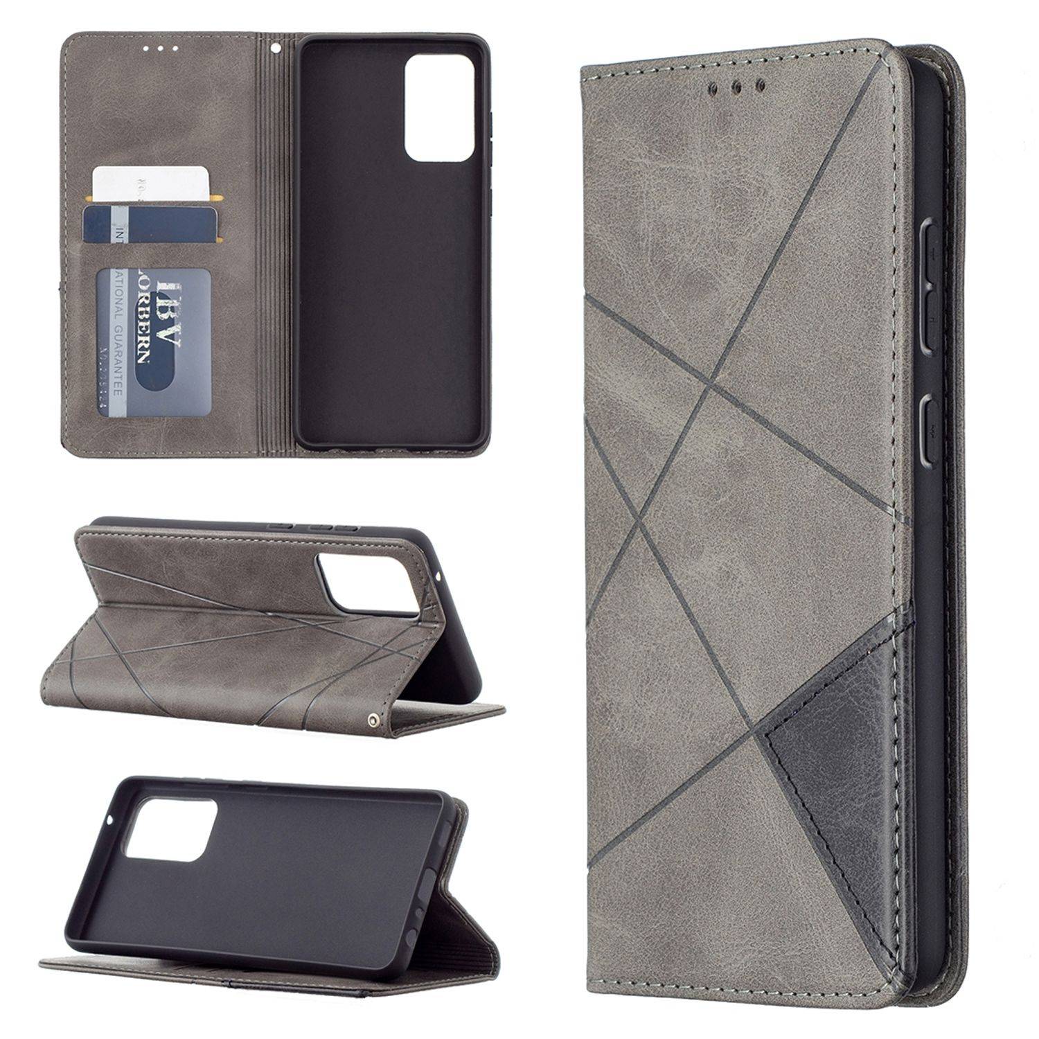 Samsung Galaxy A72 5G Handyhülle Bookcover Grau