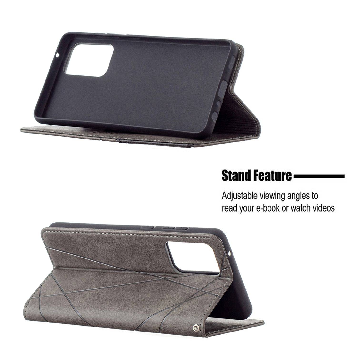 Samsung Galaxy A72 5G Handyhülle Bookcover Grau