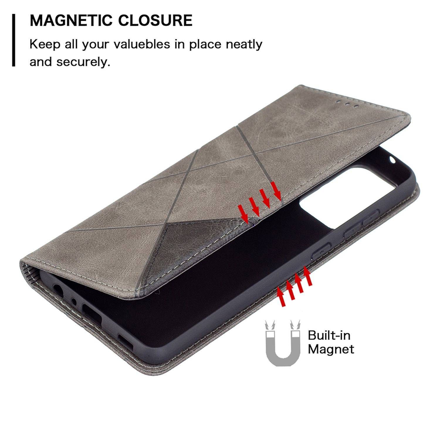 Samsung Galaxy A72 5G Handyhülle Bookcover Grau