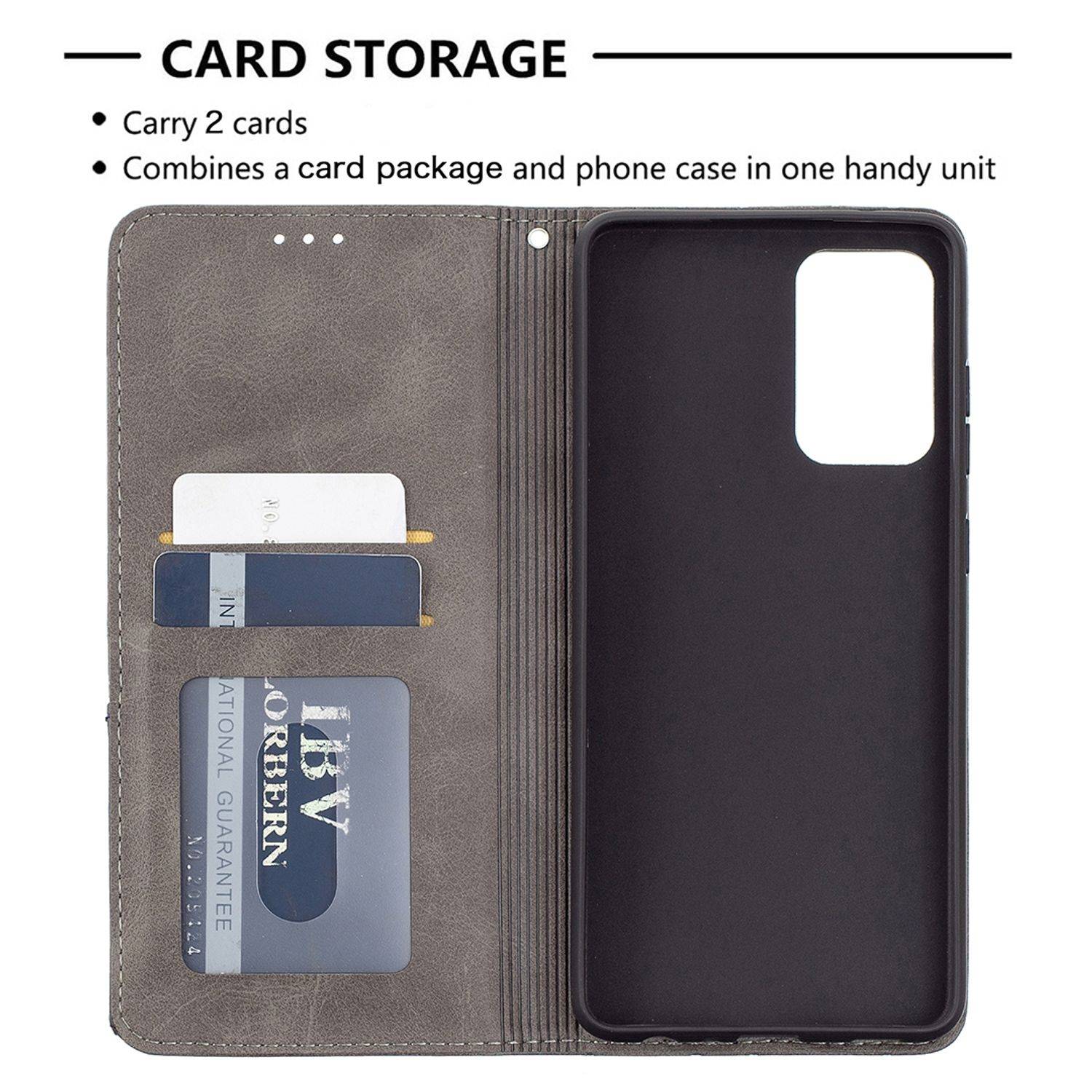 Samsung Galaxy A72 5G Handyhülle Bookcover Grau