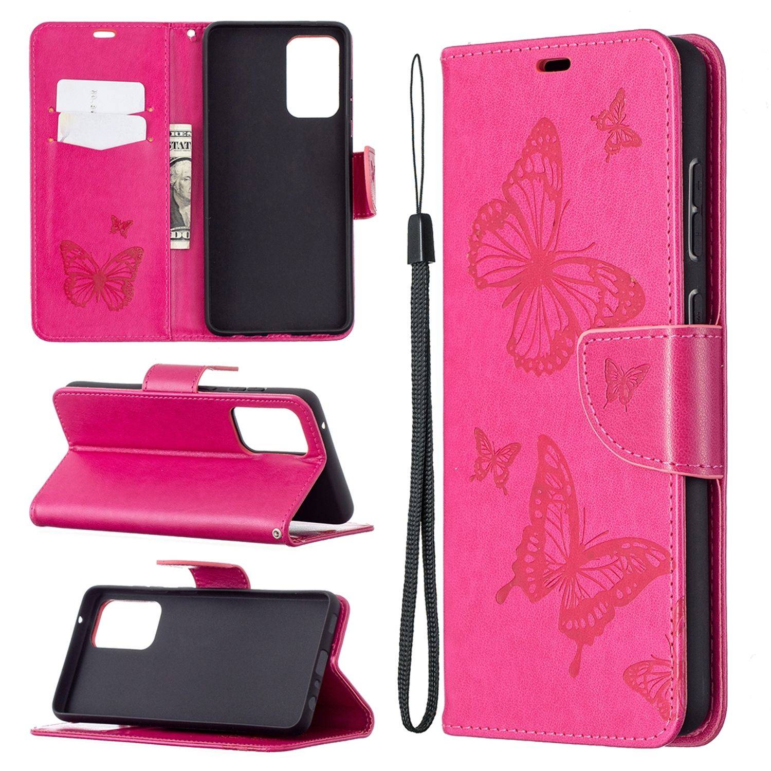 Hülle kompatibel mit Samsung Galaxy A72 5G Kunstleder Handyhülle - Handy Case Rosa
