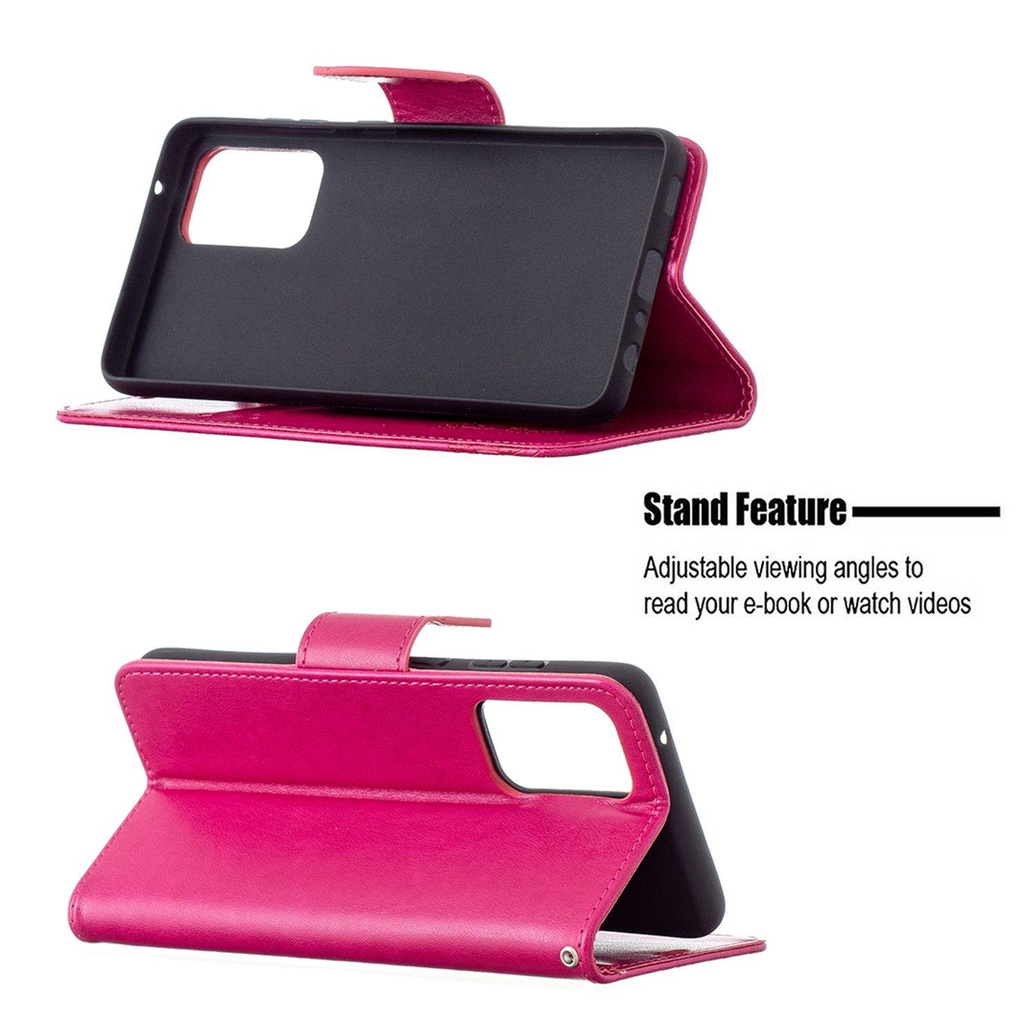 Hülle kompatibel mit Samsung Galaxy A72 5G Kunstleder Handyhülle - Handy Case Rosa
