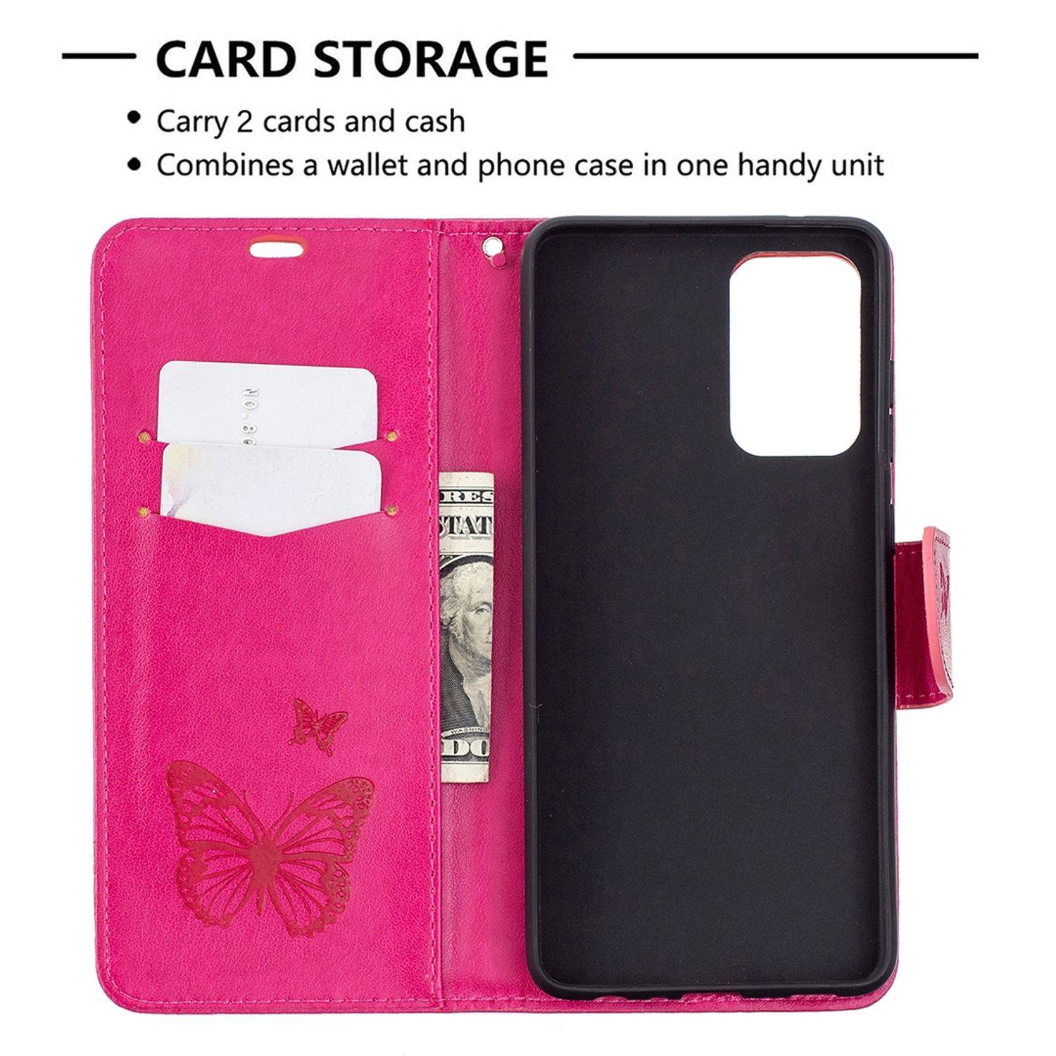 Hülle kompatibel mit Samsung Galaxy A72 5G Kunstleder Handyhülle - Handy Case Rosa