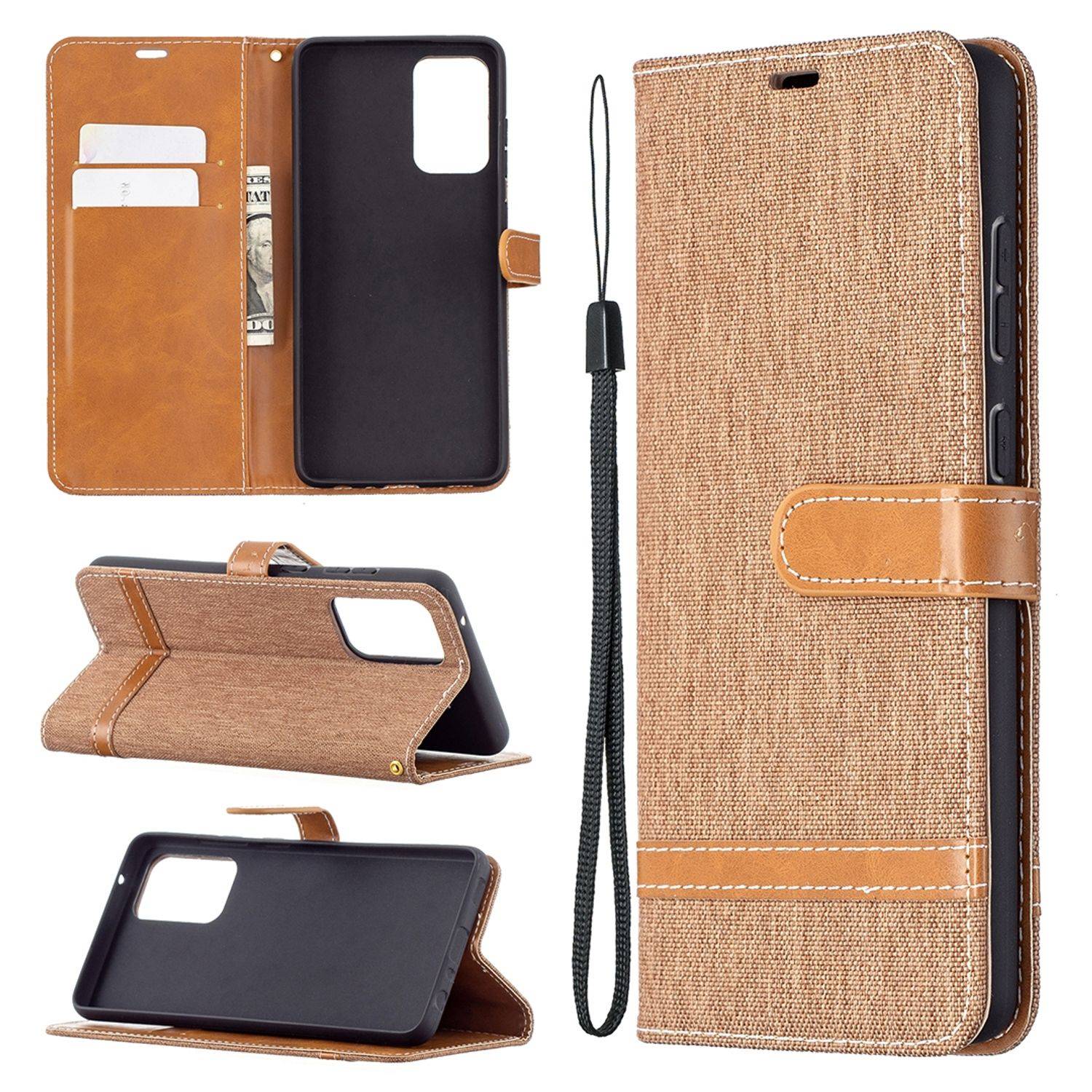 Samsung Galaxy A72 5G Handyhülle Bookcover Braun