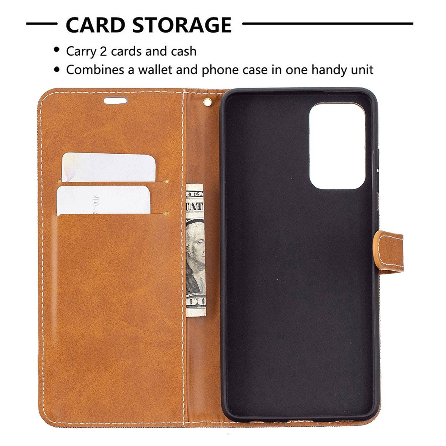 Samsung Galaxy A72 5G Handyhülle Bookcover Braun