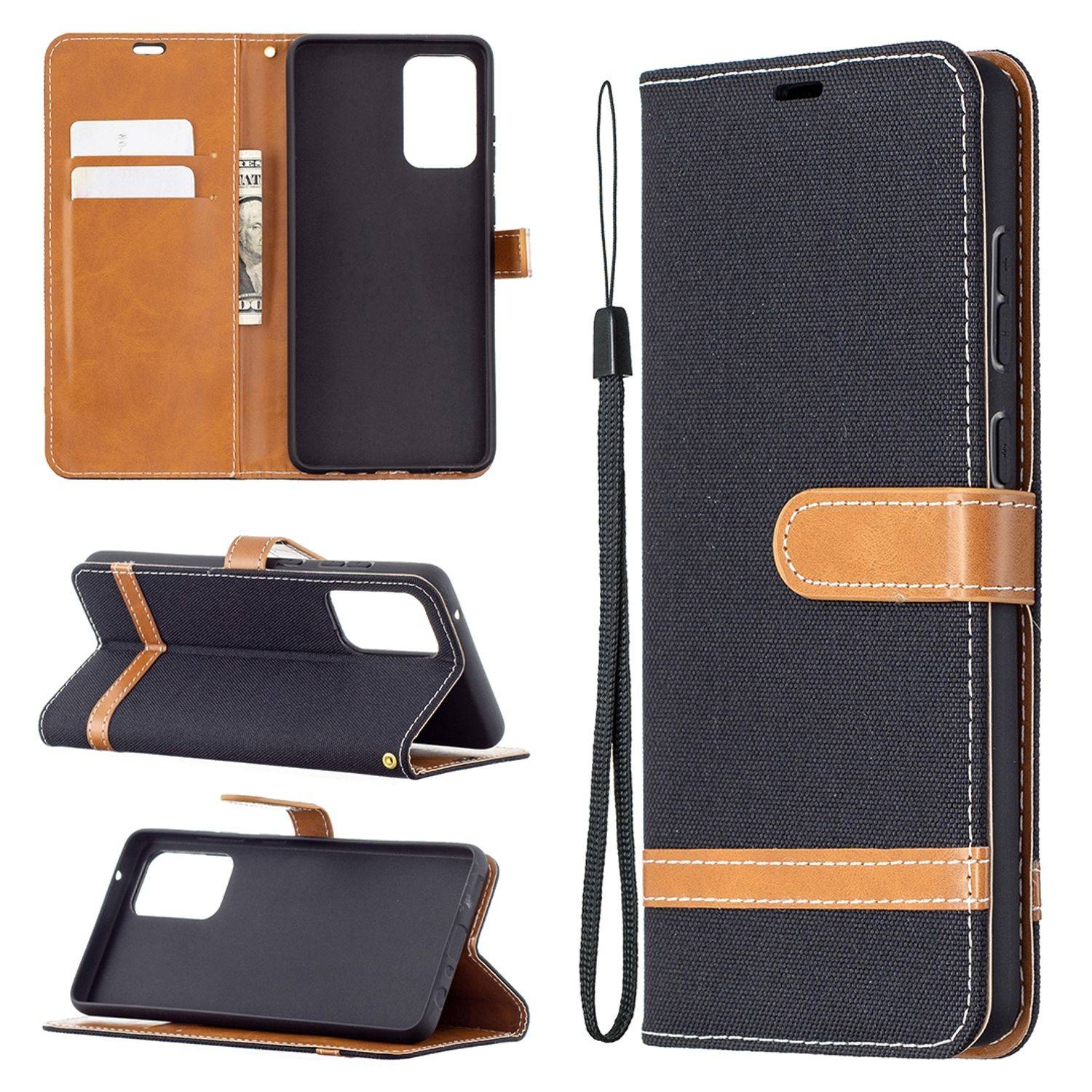 Samsung Galaxy A72 5G Handyhülle Bookcover Schwarz