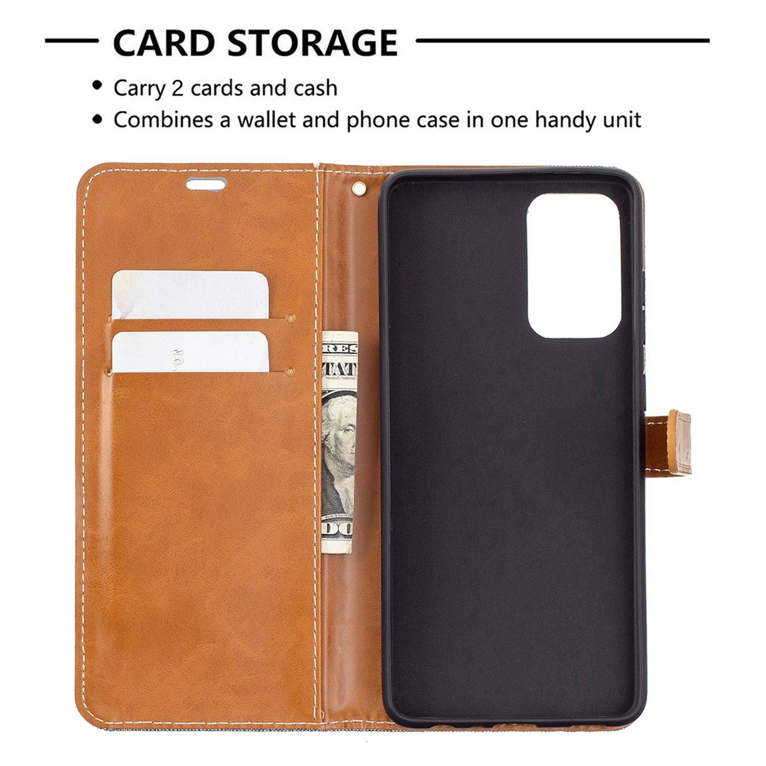 Samsung Galaxy A72 5G Handyhülle Bookcover Grau