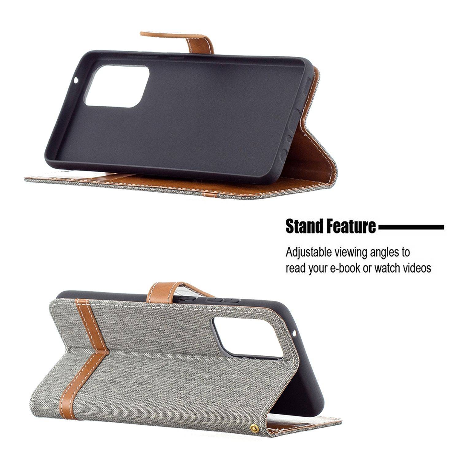 Samsung Galaxy A72 5G Handyhülle Bookcover Grau