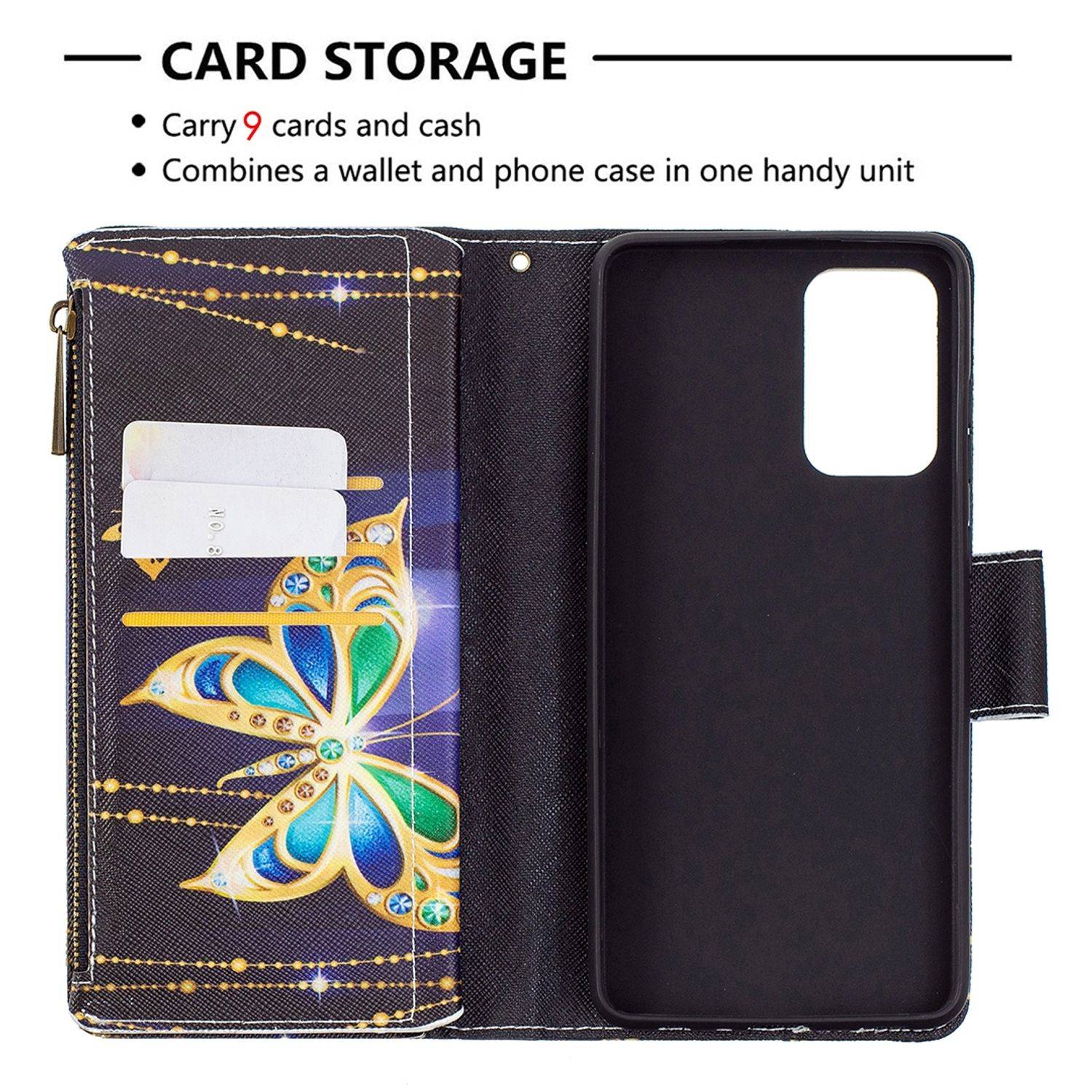 Samsung Galaxy A72 5G Handyhülle Bookcover Schwarz