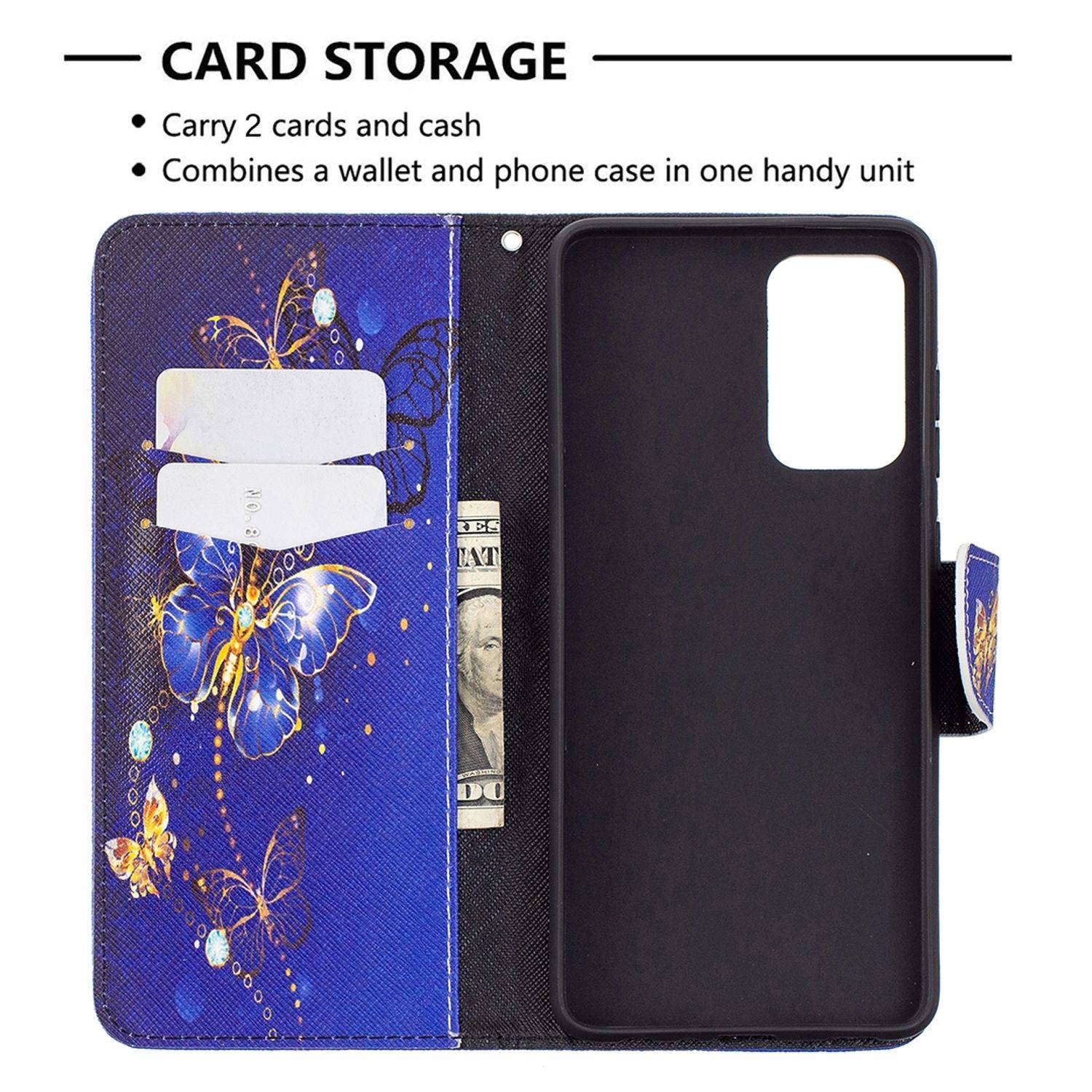 Samsung Galaxy A72 5G Handyhülle Bookcover Blau