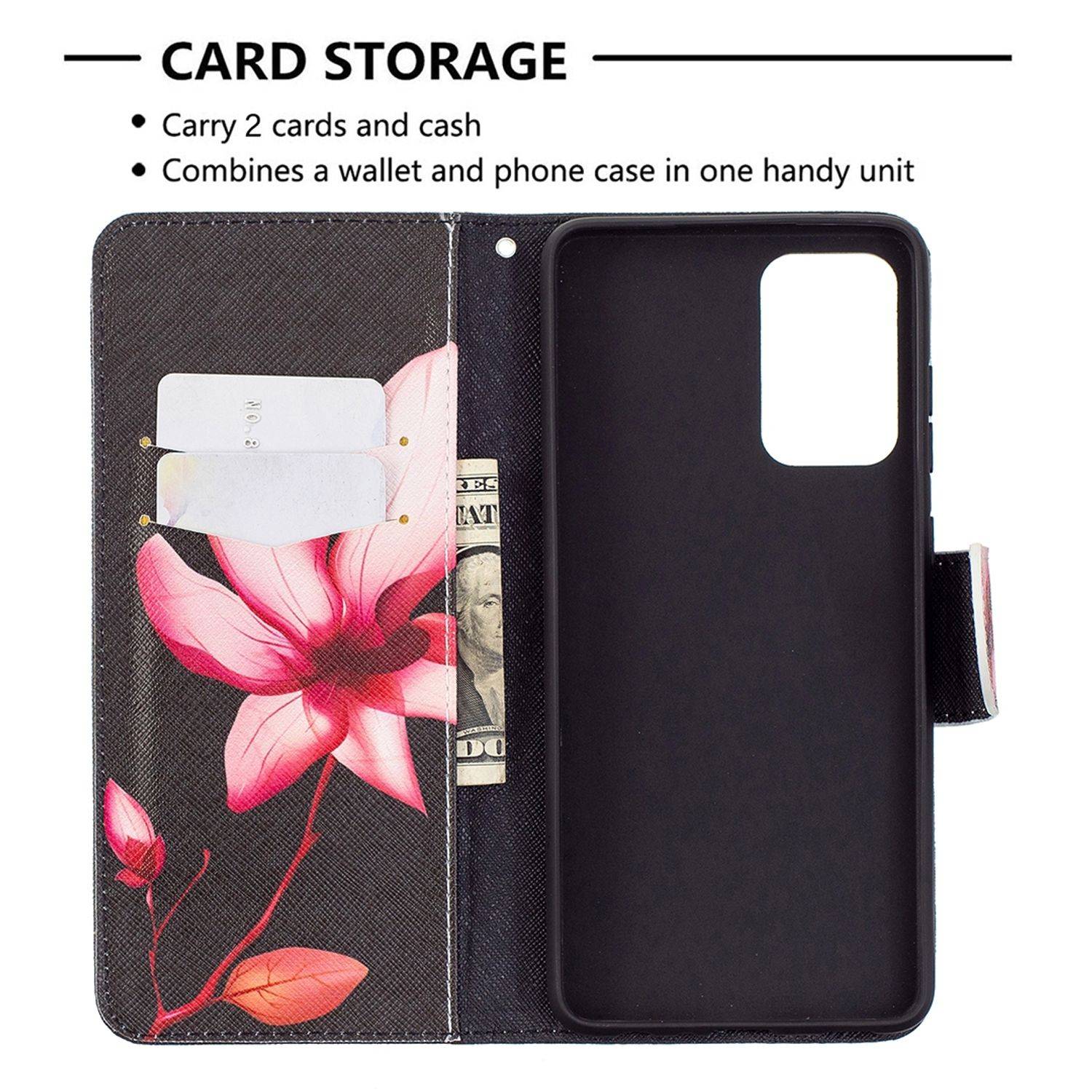 Samsung Galaxy A72 5G Handyhülle Bookcover Schwarz