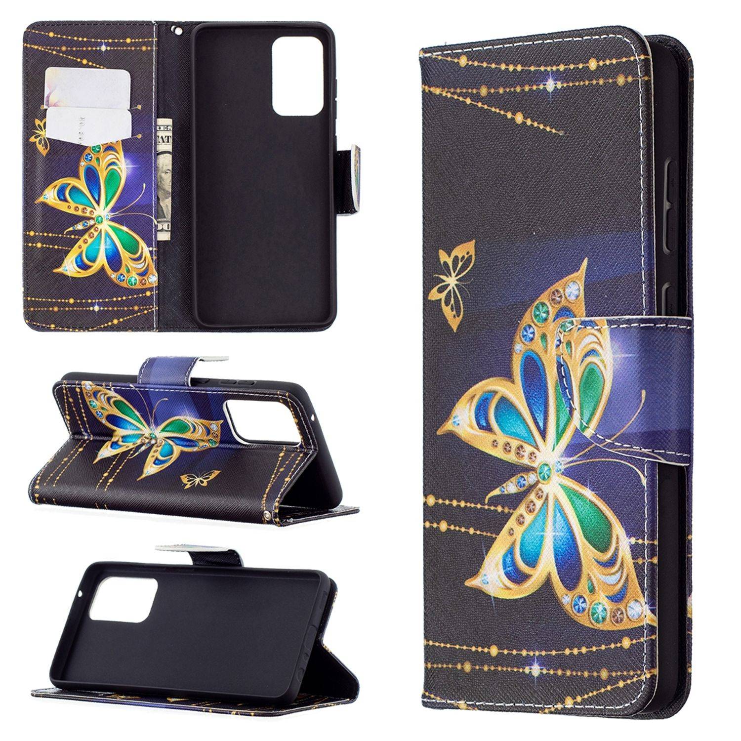 Samsung Galaxy A72 5G Handyhülle Bookcover Schwarz