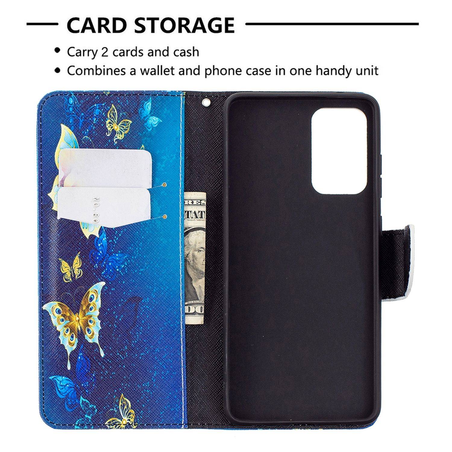 Samsung Galaxy A72 5G Handyhülle Bookcover Blau