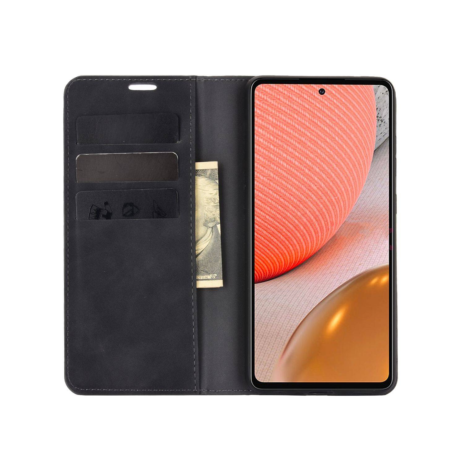 Samsung Galaxy A72 5G Handyhülle Bookcover Schwarz