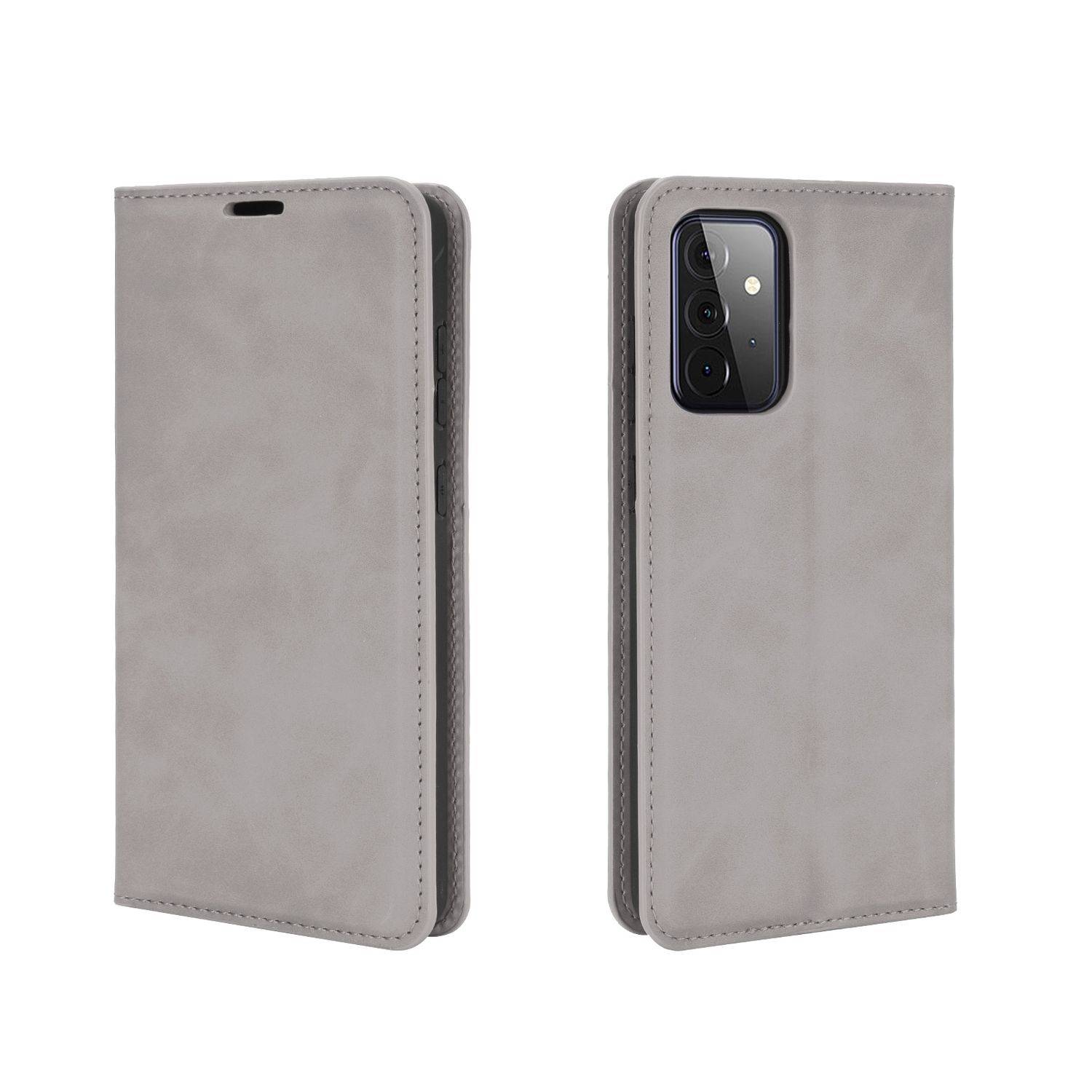 Samsung Galaxy A72 5G Handyhülle Bookcover Grau