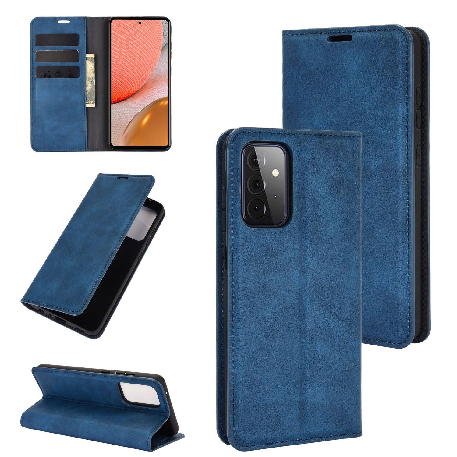 Samsung Galaxy A72 5G Handyhülle Bookcover Blau