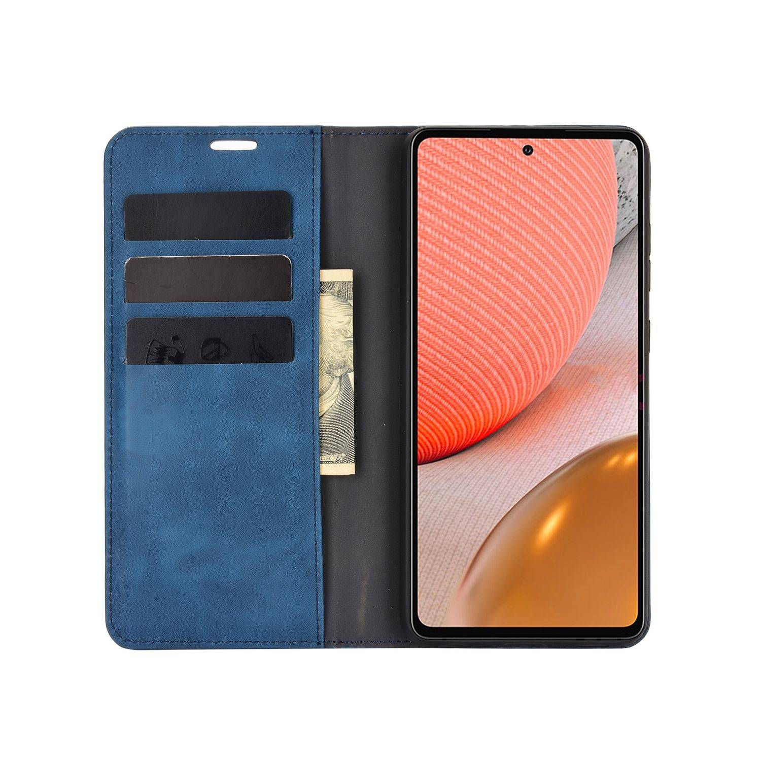Samsung Galaxy A72 5G Handyhülle Bookcover Blau