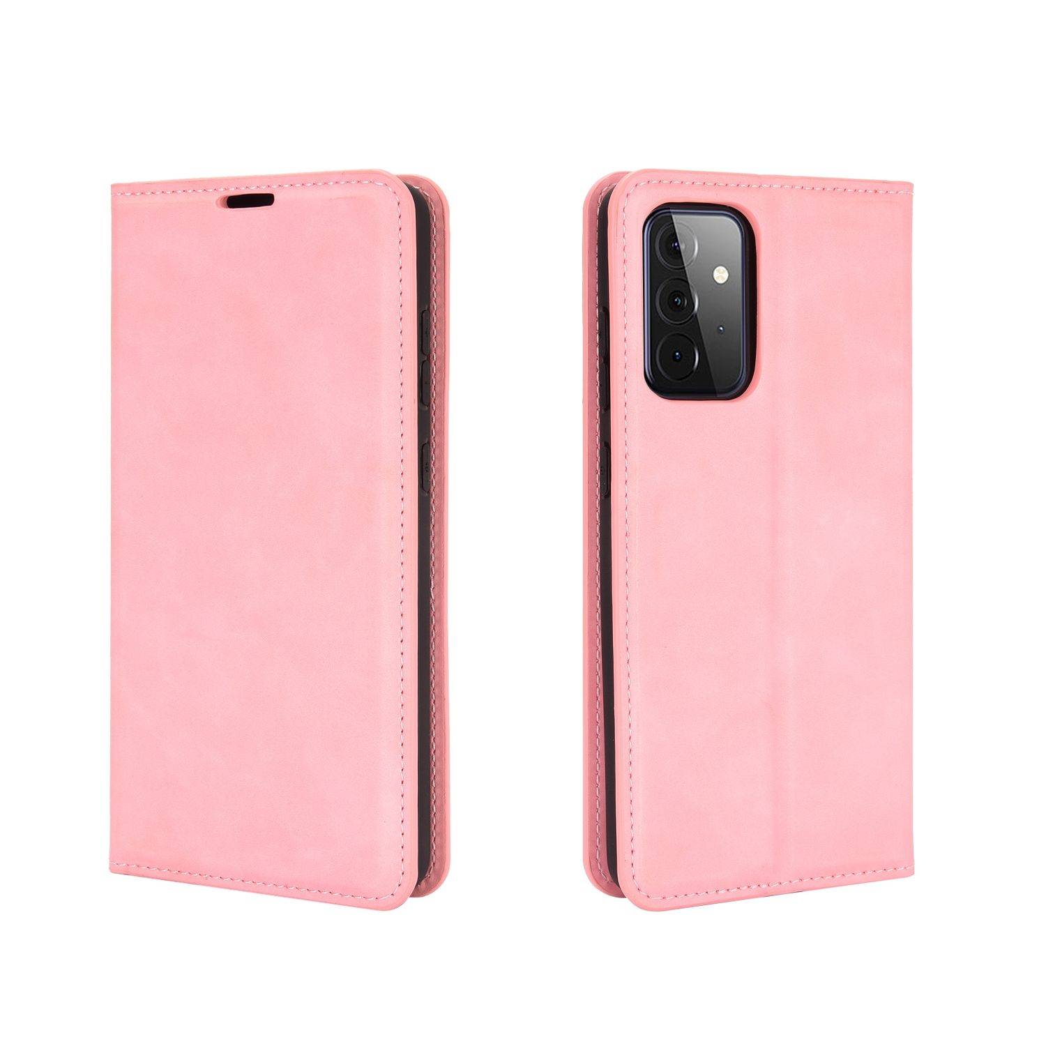 Hülle kompatibel mit Samsung Galaxy A72 5G Kunstleder Handyhülle - Handy Case Rosa