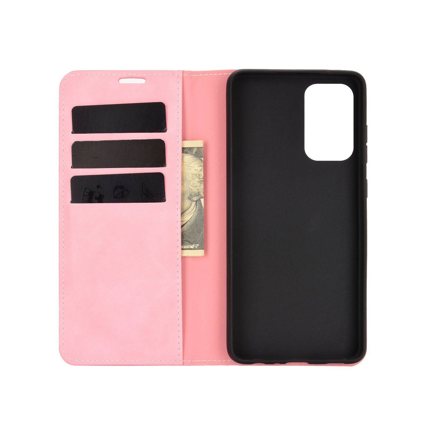 Hülle kompatibel mit Samsung Galaxy A72 5G Kunstleder Handyhülle - Handy Case Rosa