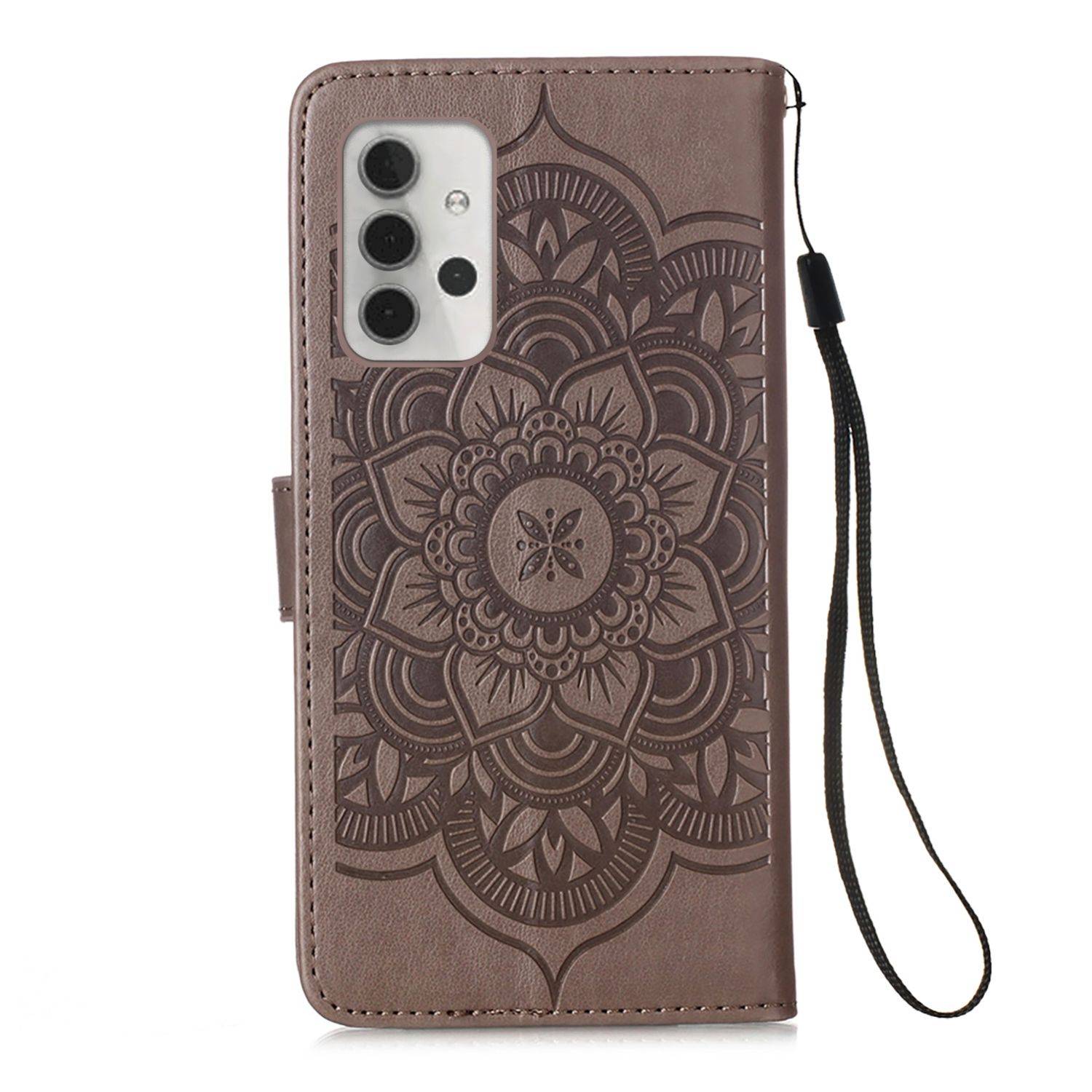 Hülle kompatibel mit Samsung Galaxy A32 5G Kunstleder Handyhülle - Handy Case Grau