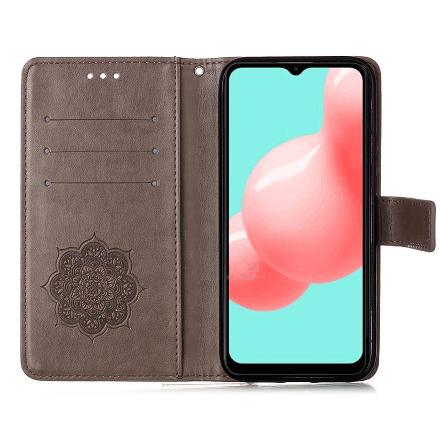 Hülle kompatibel mit Samsung Galaxy A32 5G Kunstleder Handyhülle - Handy Case Grau