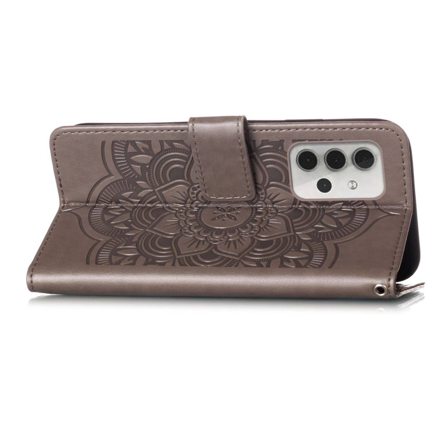 Hülle kompatibel mit Samsung Galaxy A32 5G Kunstleder Handyhülle - Handy Case Grau