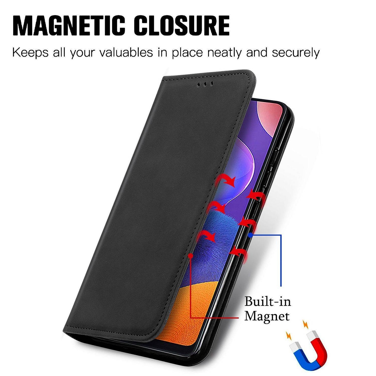 Samsung Galaxy A32 5G Handyhülle Bookcover Schwarz